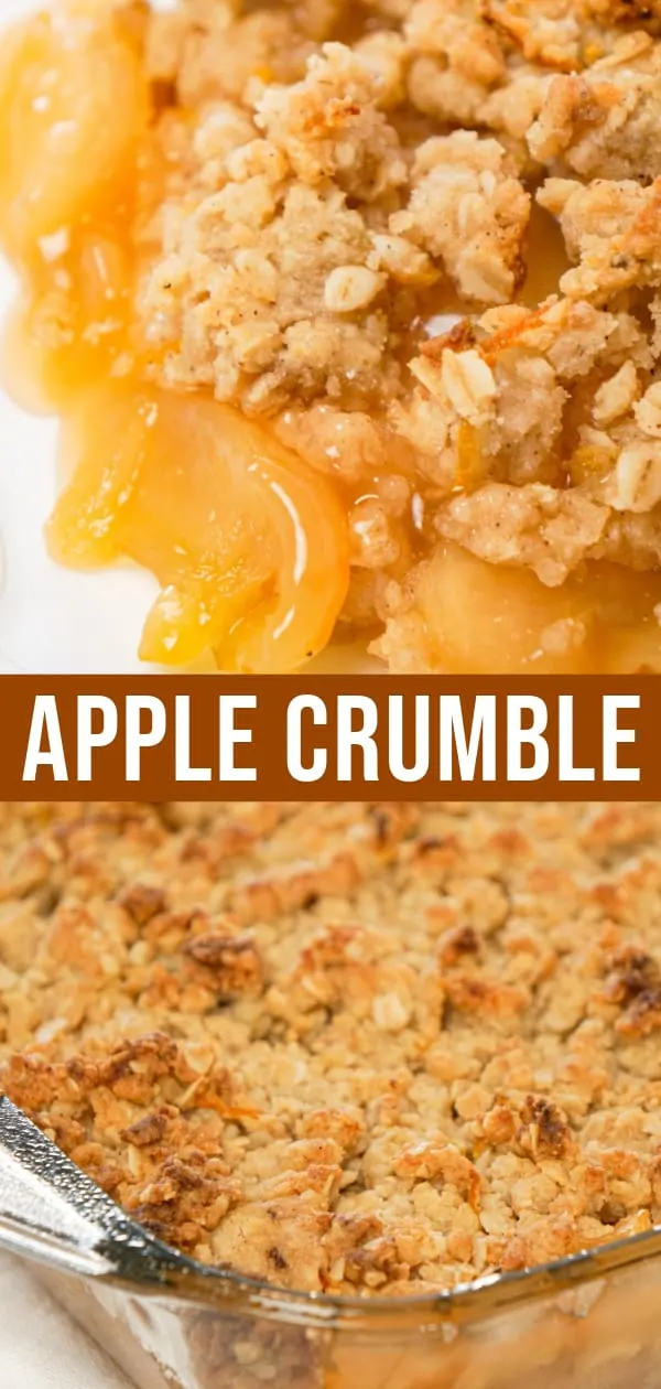 Apple Crumble is a delicious fruit dessert with a base of apple pie filling with a crunchy crumble topping with hints of citrus and cinnamon.
