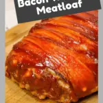 Bacon Wrapped Meatloaf is a delicious ground beef meatloaf with a ketchup glaze wrapped in strips of bacon.