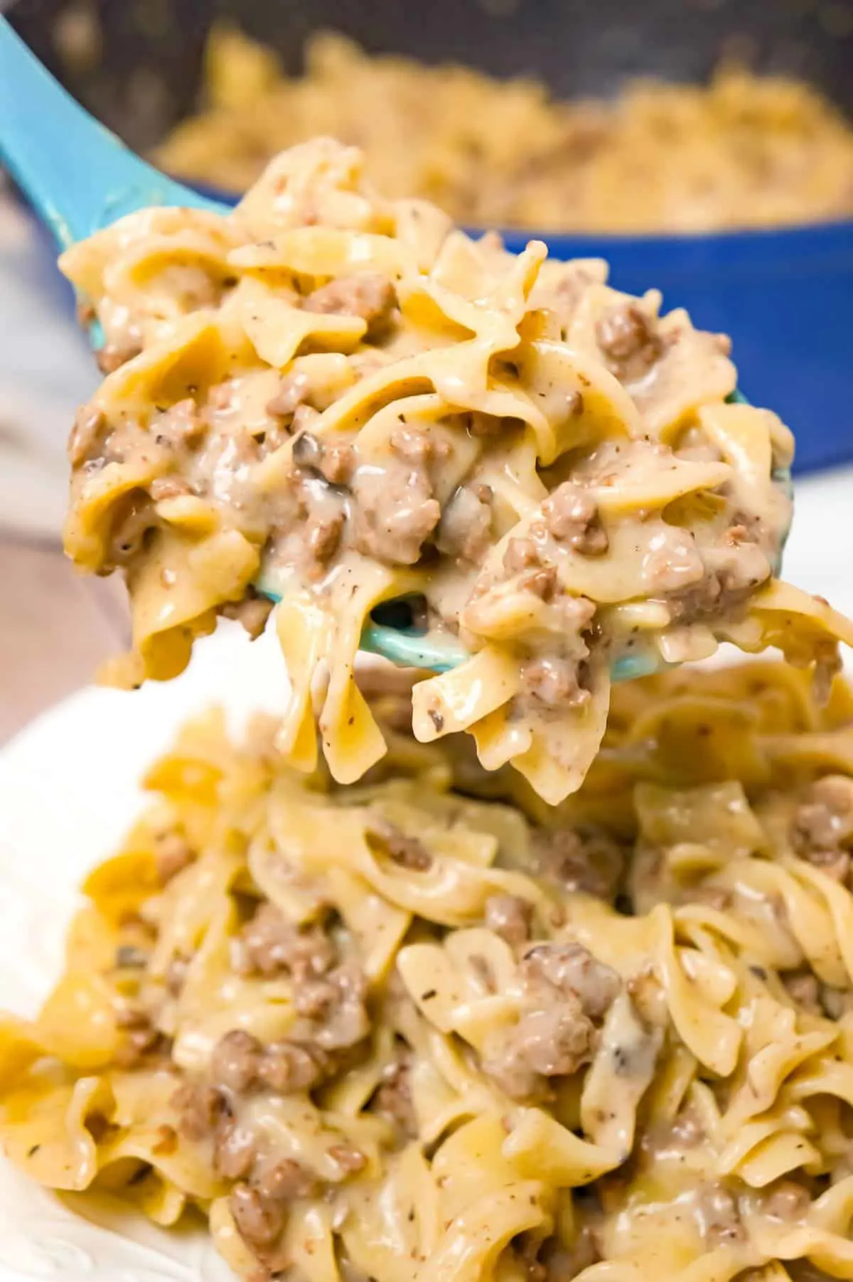 Homemade Hamburger Helper is an easy weeknight dinner recipe made with ground beef, egg noodles and condensed cream of mushroom soup.