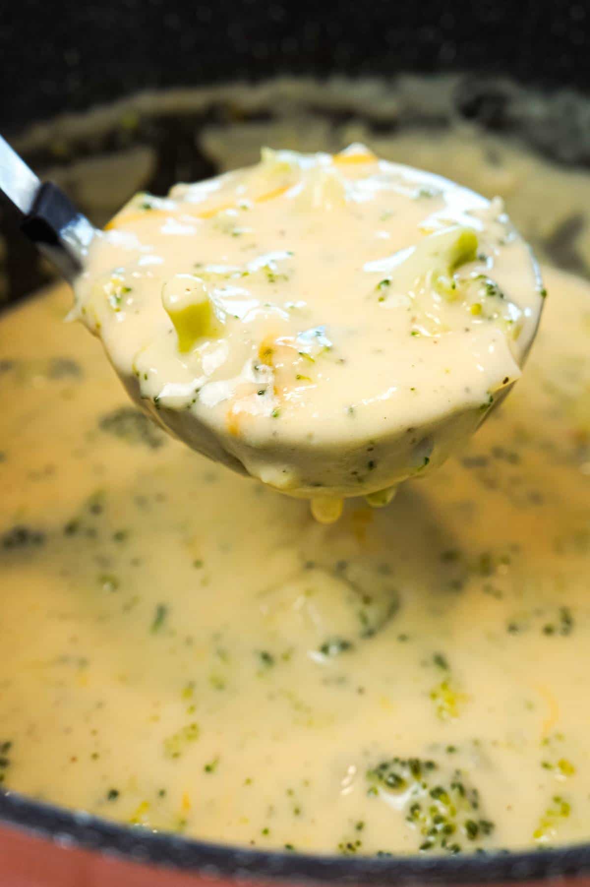 Broccoli Cheddar Soup is a thick and creamy soup recipe loaded with broccoli florets and cheddar cheese.