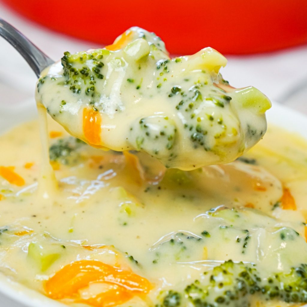 Broccoli Cheddar Soup is a thick and creamy soup recipe loaded with broccoli florets and cheddar cheese.