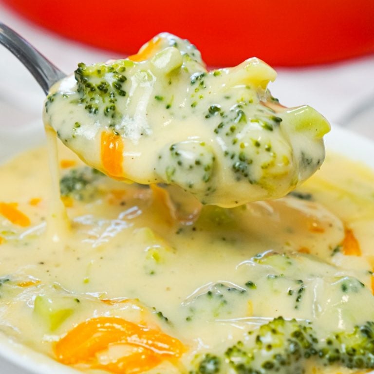 Broccoli Cheddar Soup is a thick and creamy soup recipe loaded with broccoli florets and cheddar cheese.