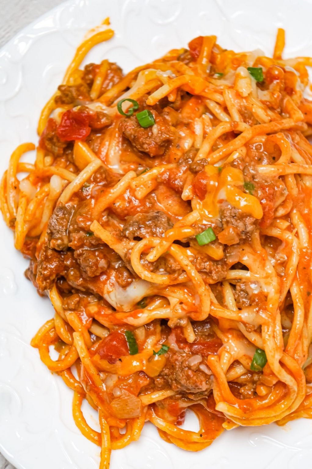 Cheesy Taco Spaghetti THIS IS NOT DIET FOOD