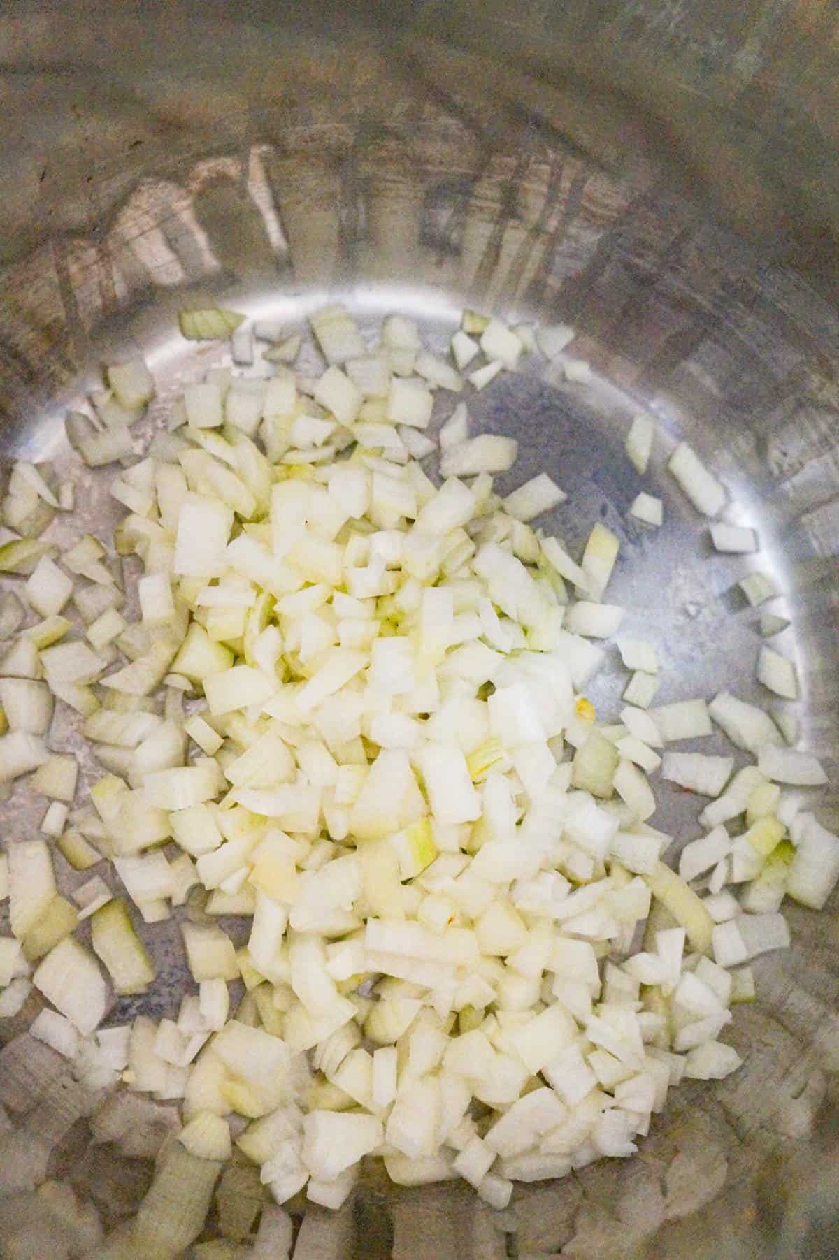 diced onion in an Instant Pot