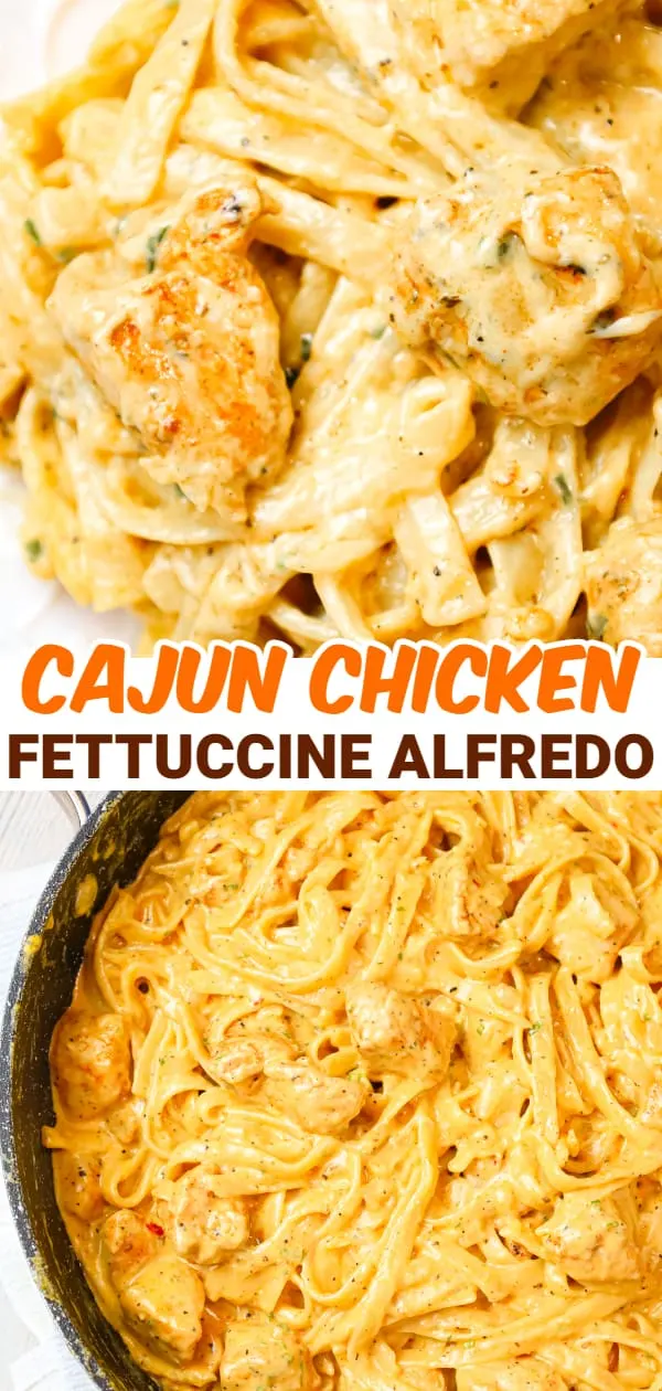 Cajun Chicken Alfredo is a creamy pasta recipe loaded with chunks of chicken breast, Cajun seasoning and parmesan cheese.
