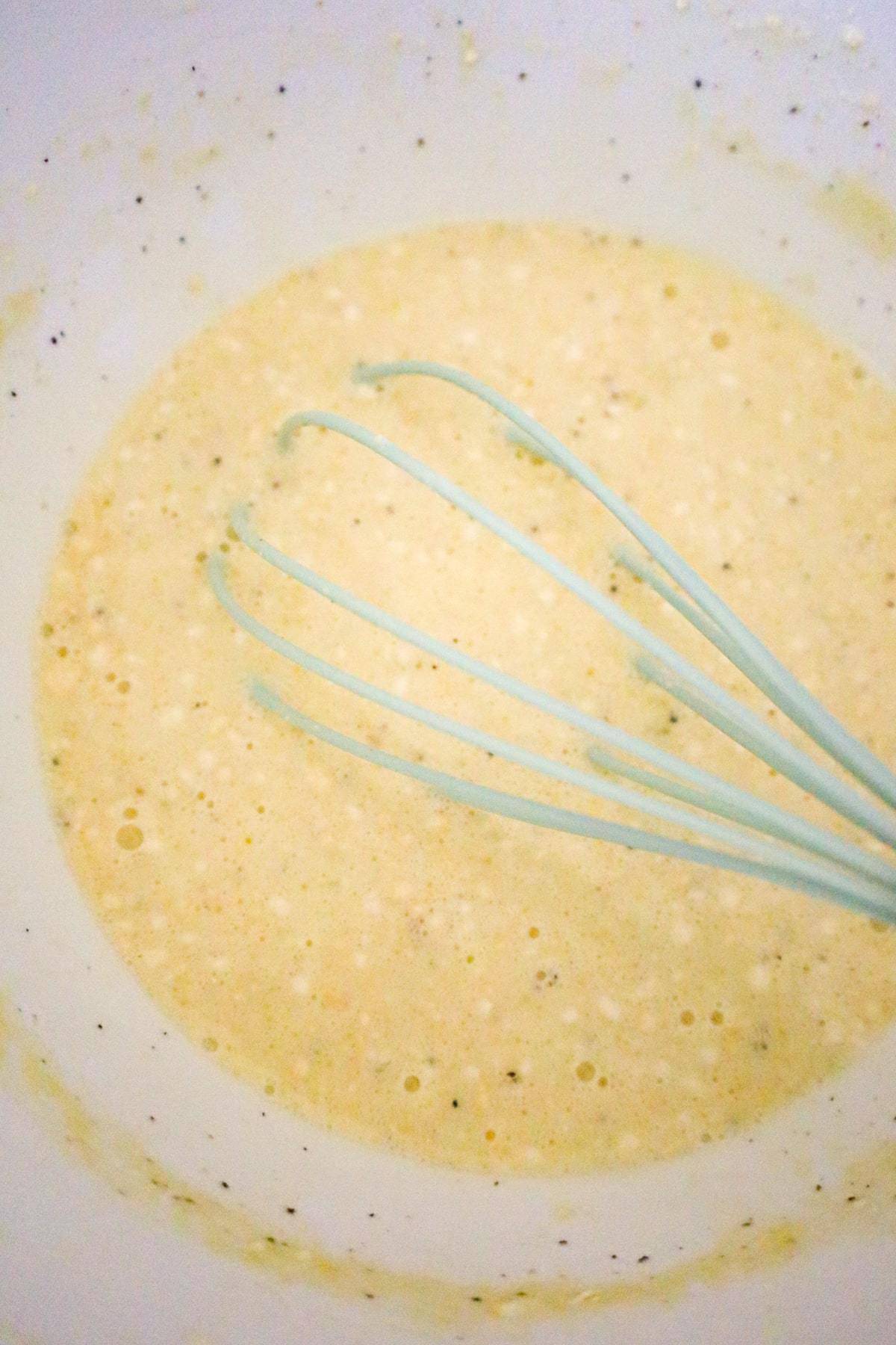 bisquick batter in a mixing bowl