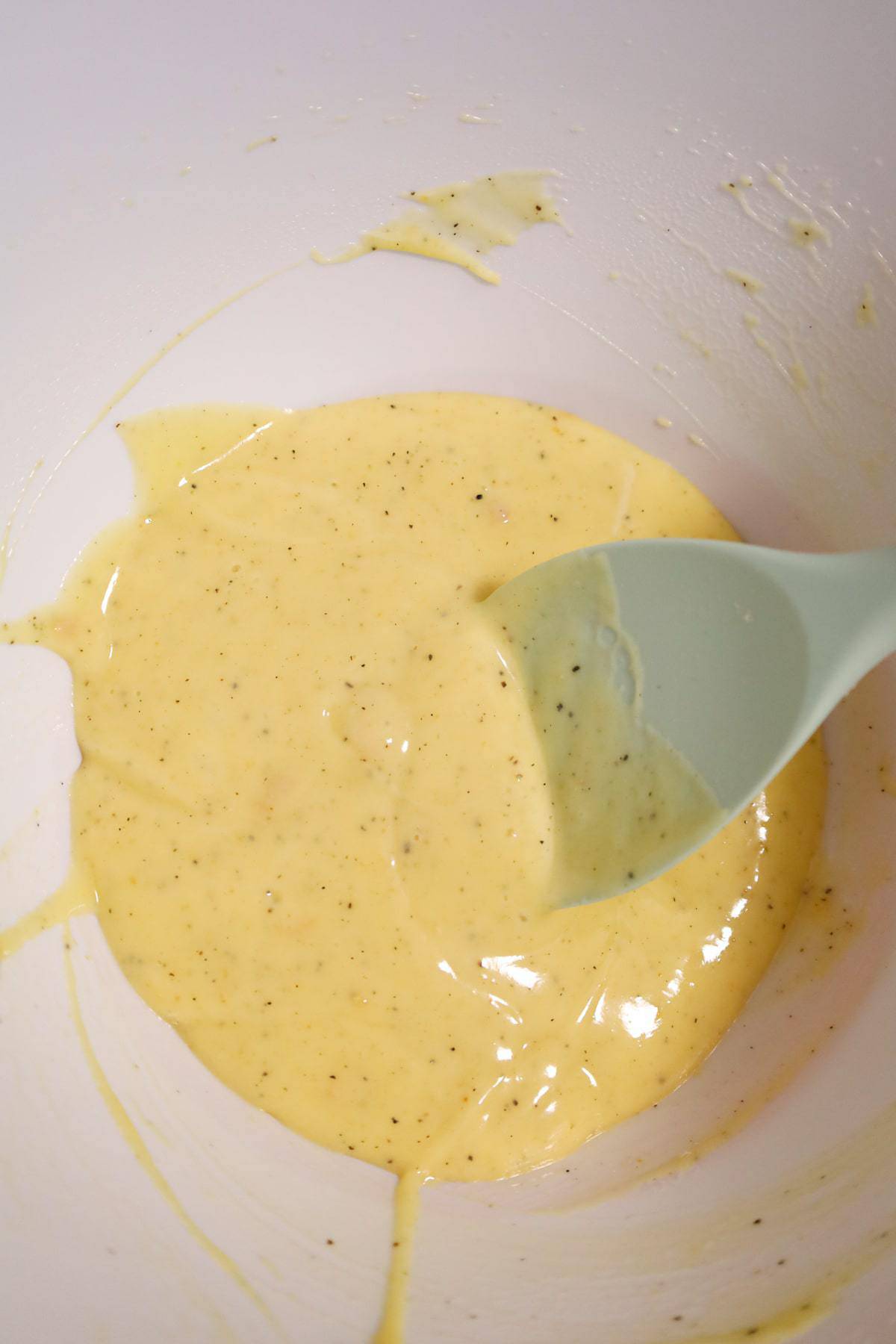 cream of chicken soup mixture in a mixing bowl