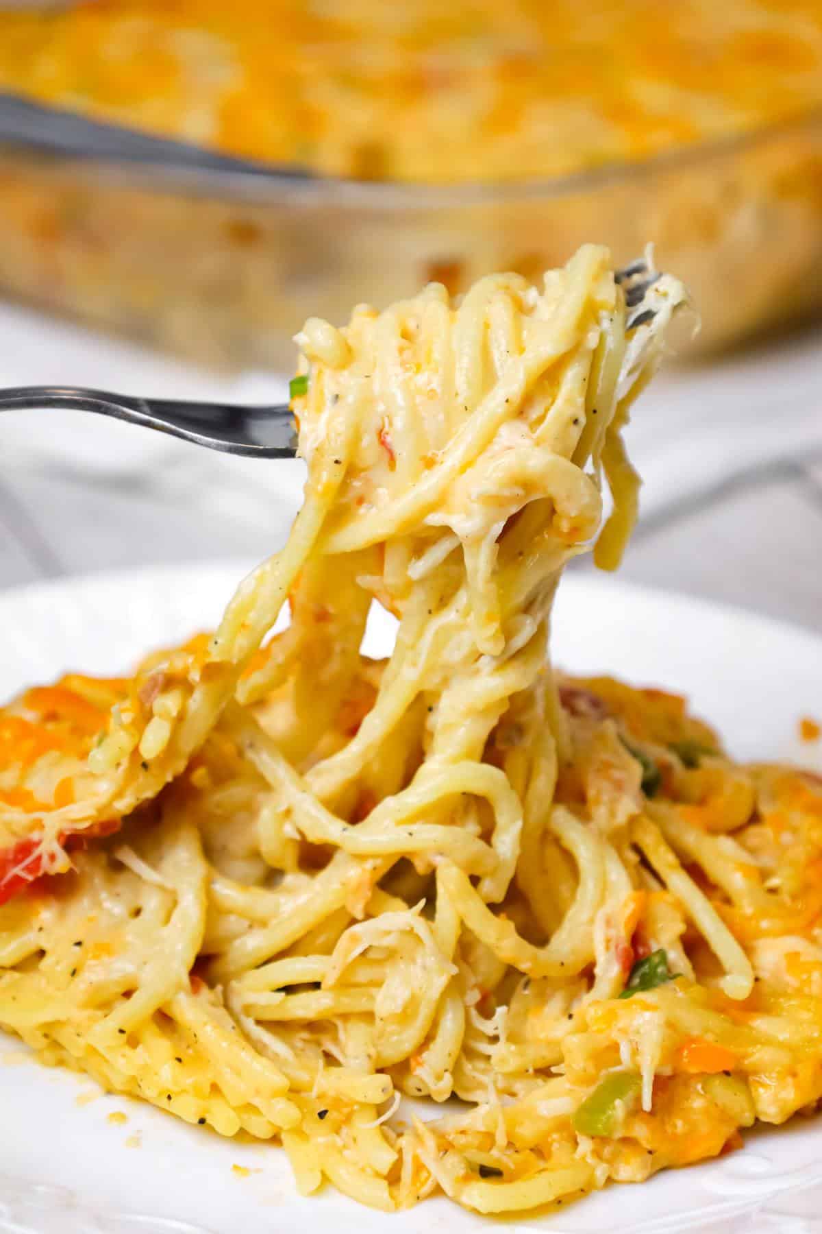 Chicken Spaghetti with Rotel - THIS IS NOT DIET FOOD