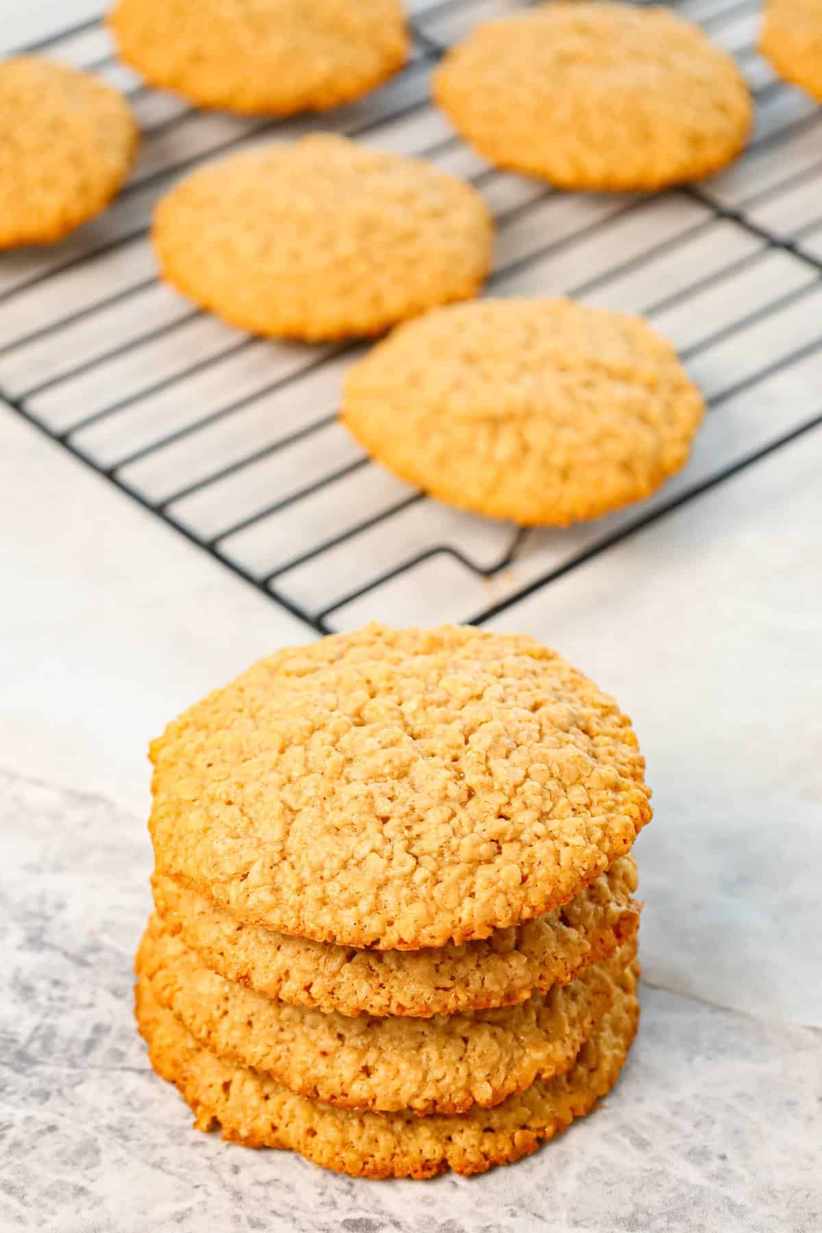 Peanut Butter Oatmeal Cookies are a delicious soft and chewy cookie recipe made with smooth peanut butter and quick oats.