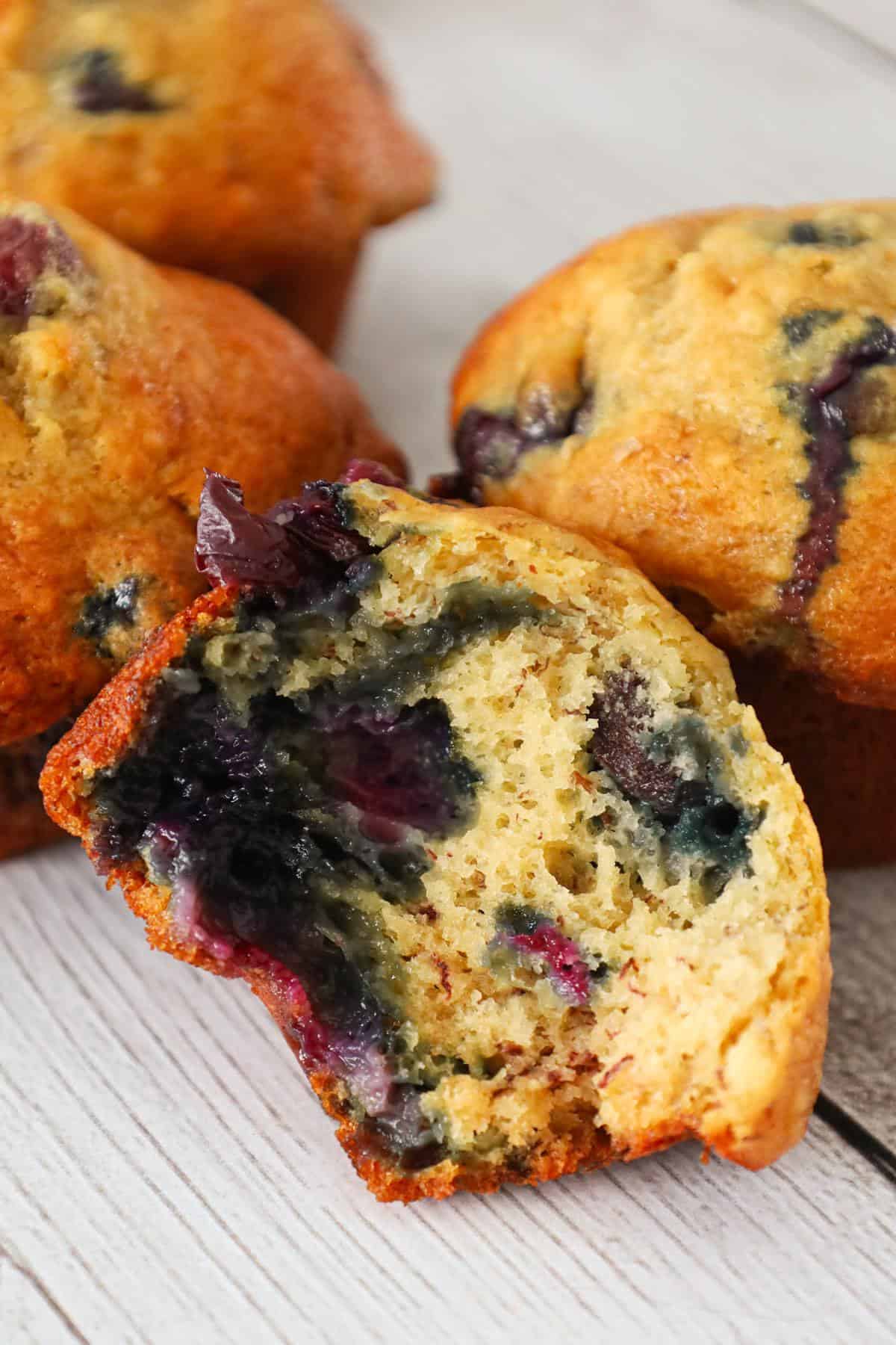 Banana Blueberry Muffins are moist and delicious homemade banana muffins loaded with fresh blueberries.