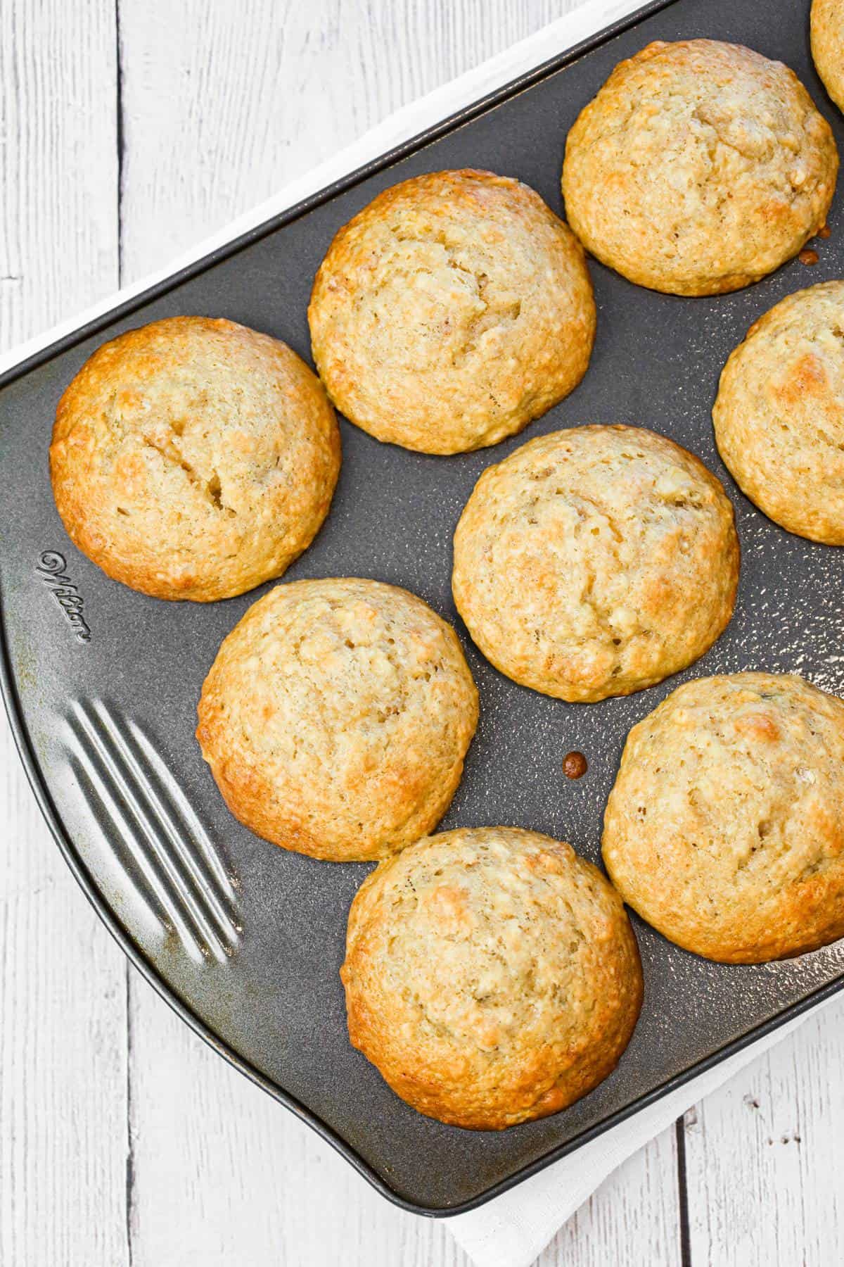 Banana Nut Muffins are delicious homemade banana muffins loaded with chopped walnuts.