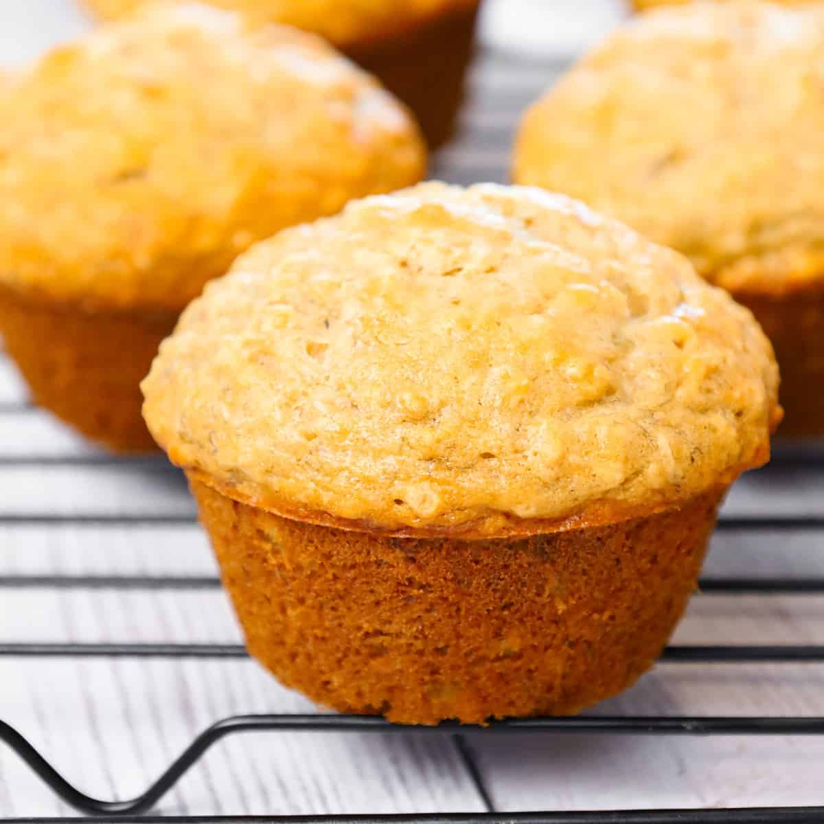 Banana Oatmeal Muffins are a delicious snack or breakfast treat made with ripe bananas and quick oats.