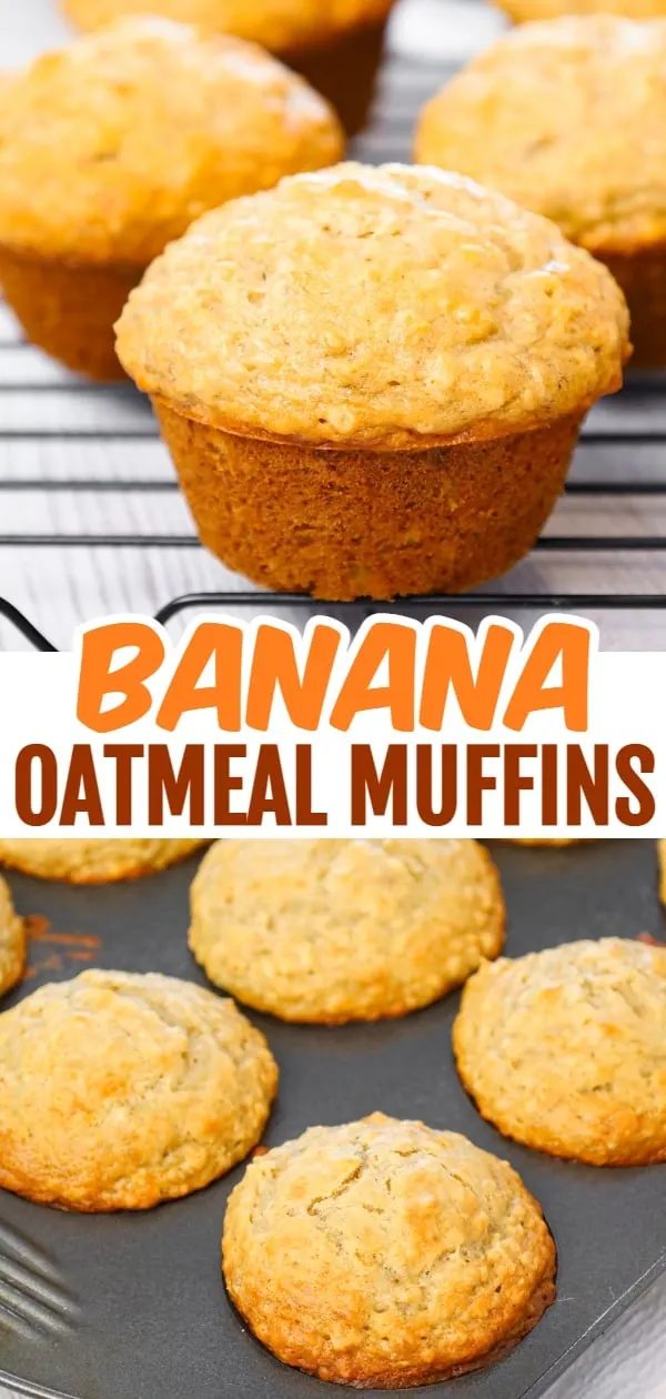 Banana Oatmeal Muffins are a delicious snack or breakfast treat made with ripe bananas and quick oats.