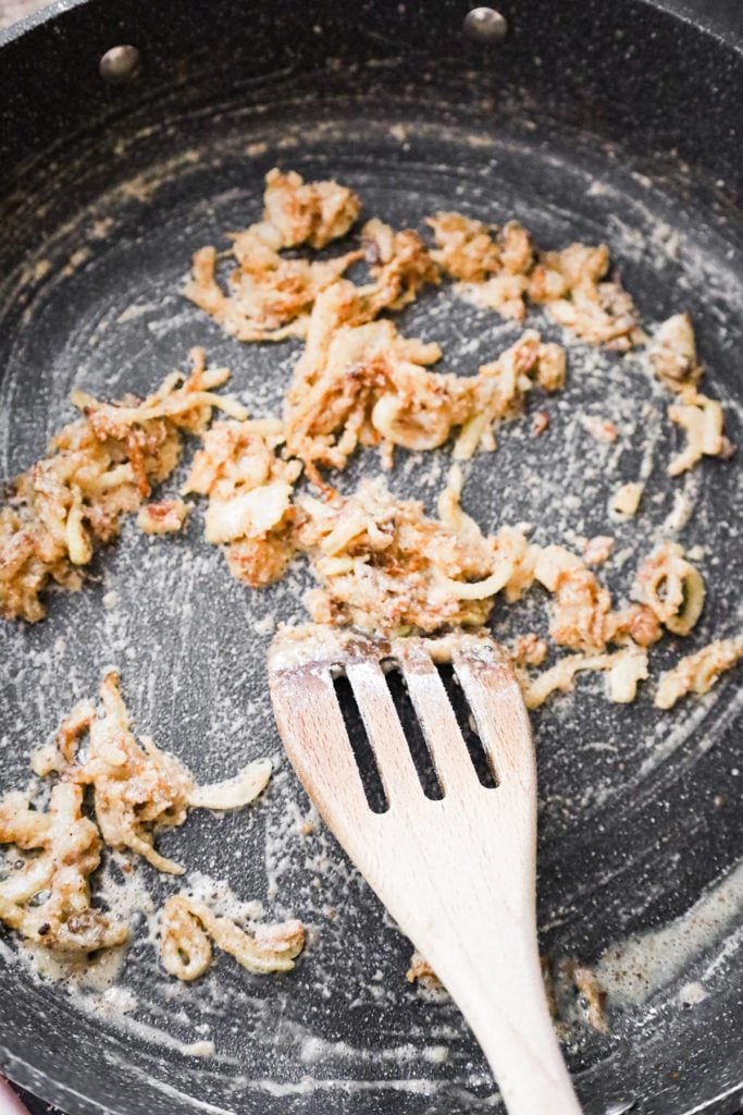 butter, onions and flour mixture in a saute pan