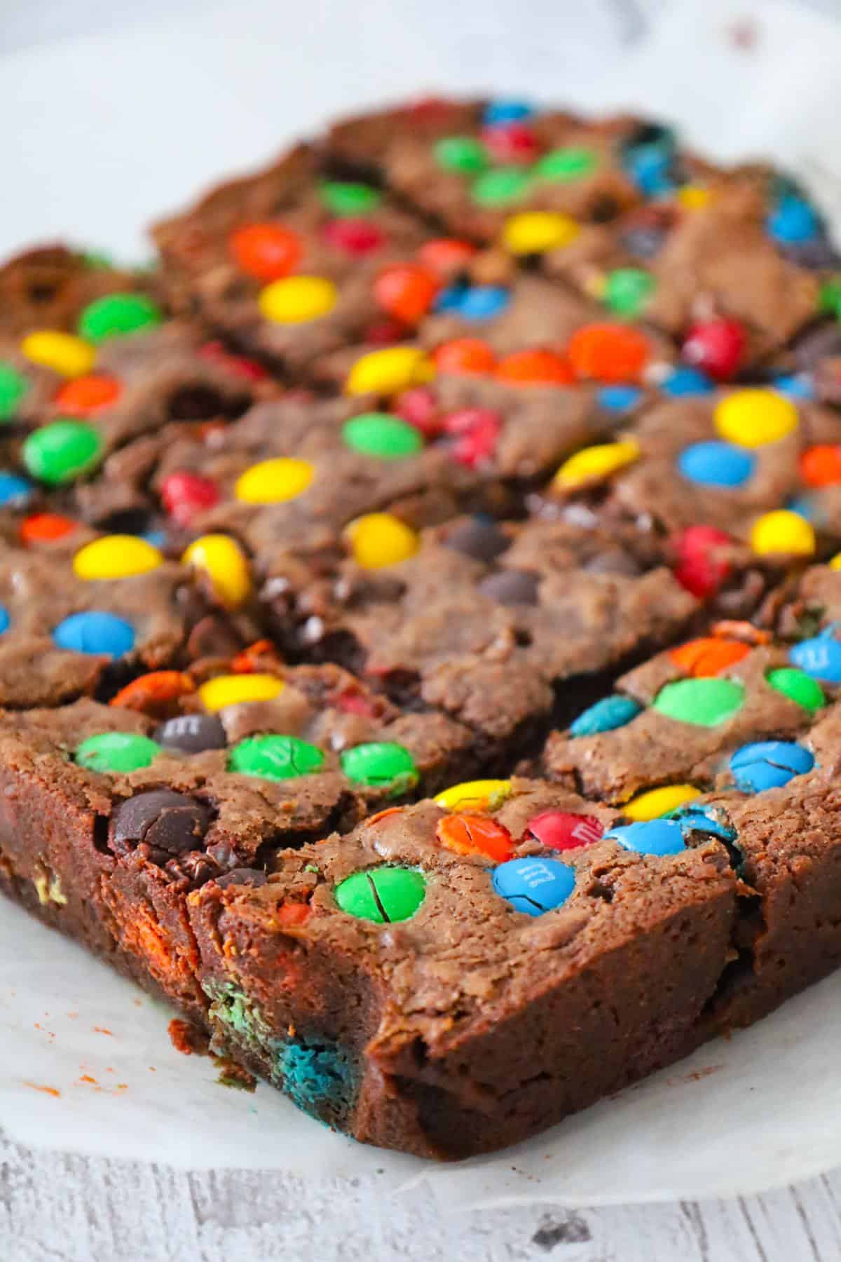 Homemade Fudgy Protein Brownies with M&Ms- Amee's Savory Dish