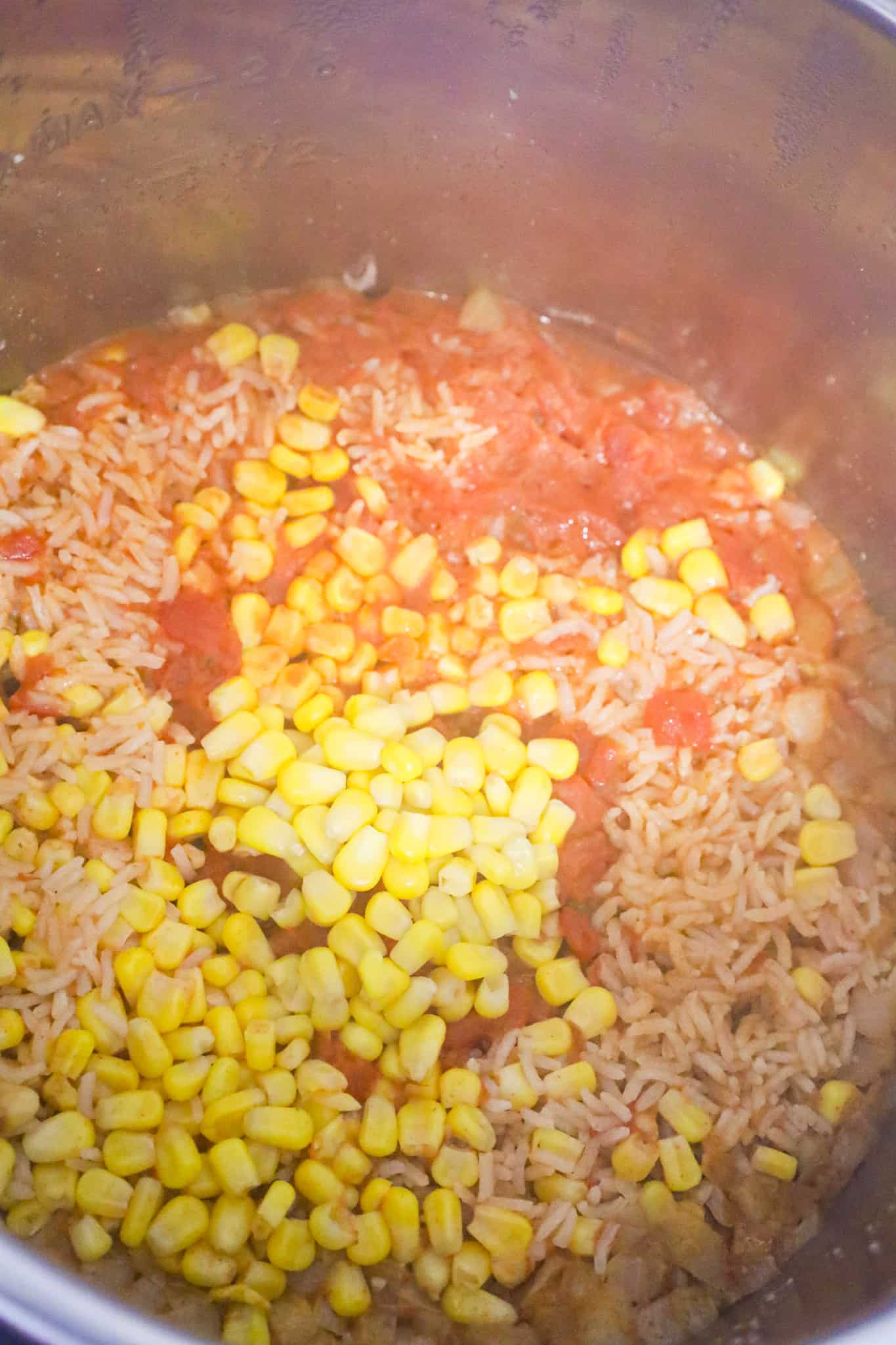Instant Pot Spanish rice after pressure cooking