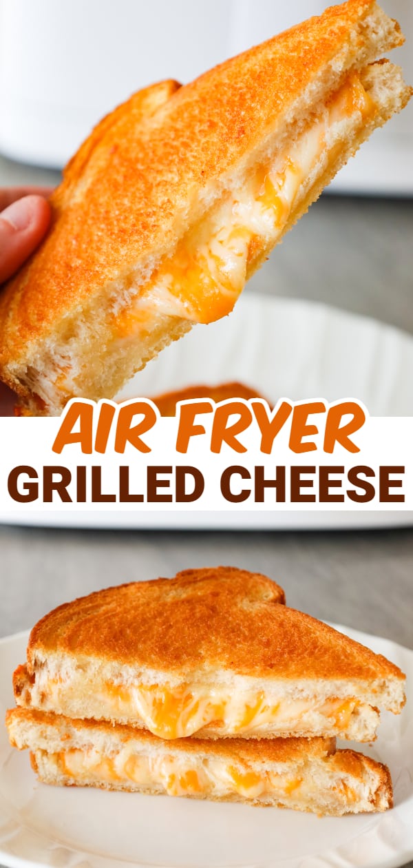 Air Fryer Grilled Cheese is an easy lunch or dinner recipe and results in a crispy sandwich with perfectly melted cheese.