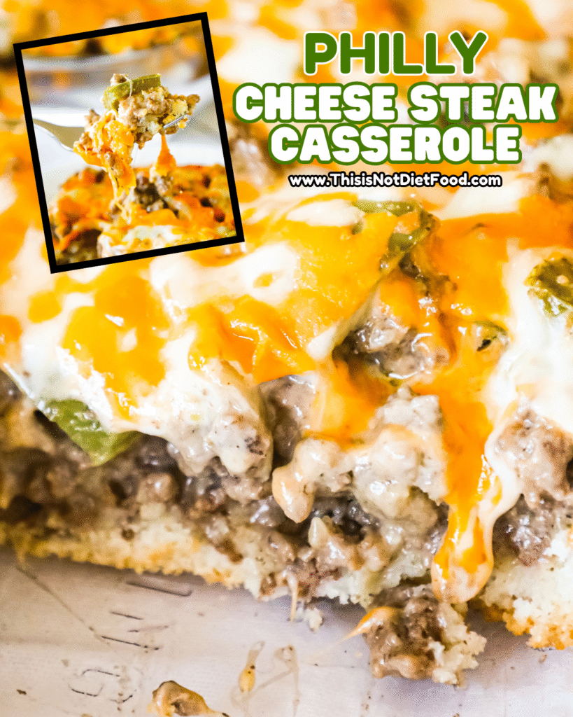 🧀🥩 Philly Cheese Steak Casserole &ndash; Cheesy Comfort Dinner Recipe 🌟
This Philly Cheese Steak Casserole turns classic Philly cheesesteak flavors into a hearty one-dish dinner with tender sliced steak, saut&eacute;ed peppers & onions, and melty cheese &mdash; perfect for easy weeknight meals, family dinner ideas, comfort food casseroles, cheesesteak lovers, and savory baked meals that everyone will devour! Save this Philly cheese steak casserole recipe, cheesesteak dinner idea, easy comfort food, one-pot meal, and tap for the full step-by-step photos & tips on This Is Not Diet Food! ❤️
#phillycheesesteakcasserole #cheesesteakrecipe #comfortfood #casserolerecipe #easydinners #familyfavorite #onepotmeal #thisisnotdietfood