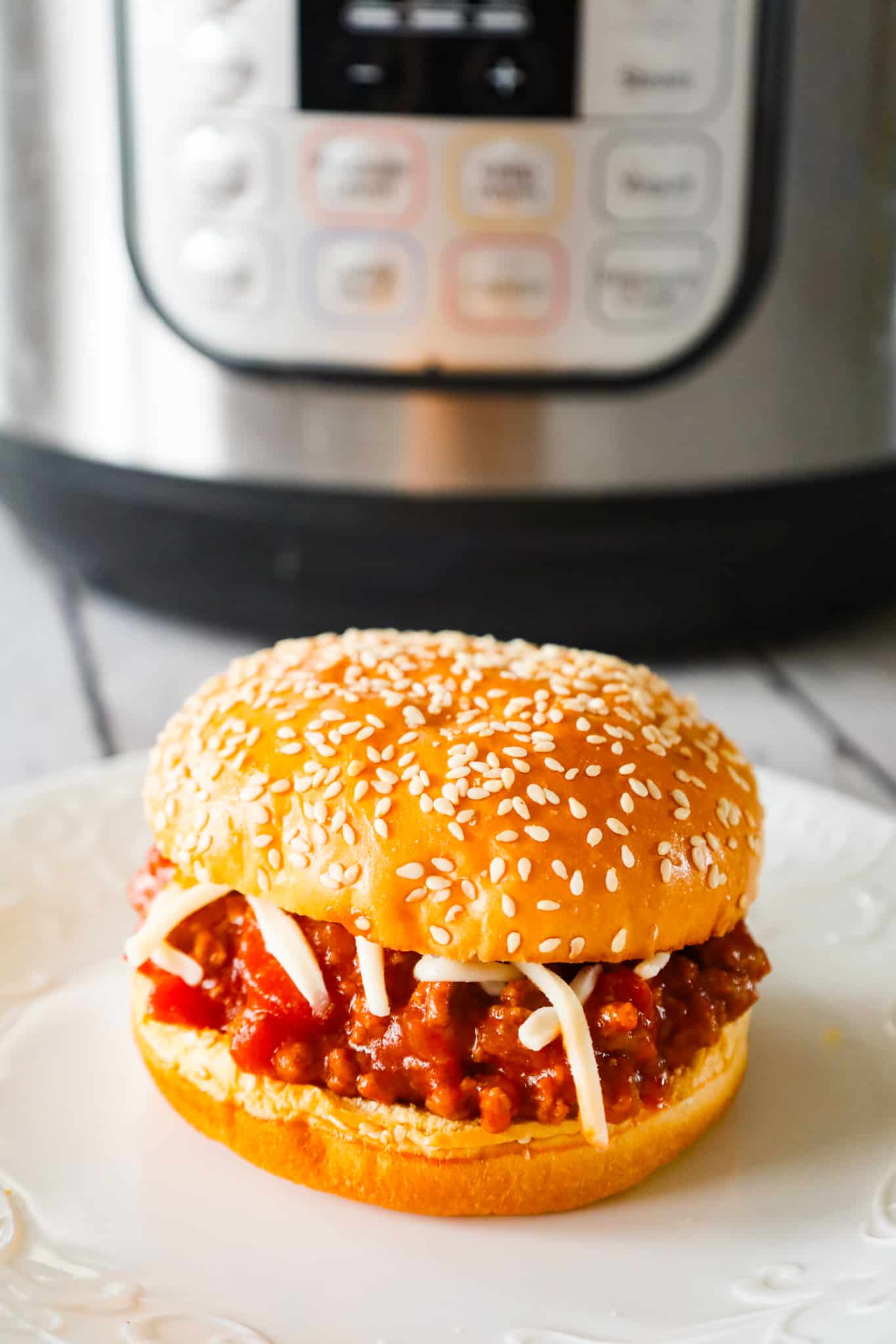 Instant Pot Sloppy Joes are an easy pressure cooker ground beef dinner recipe with a sauce made from diced tomatoes, ketchup, Worcestershire sauce and spices.