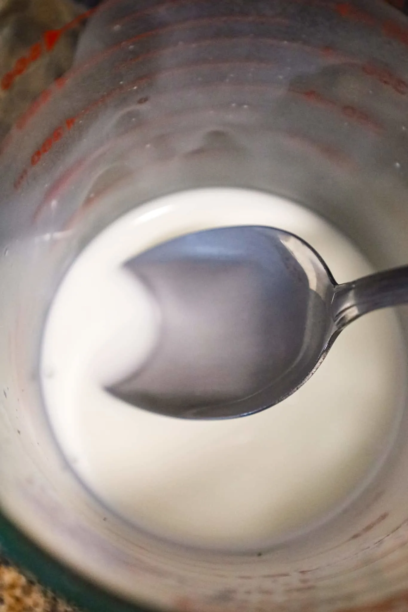 cornstarch and water mixture in a bowl
