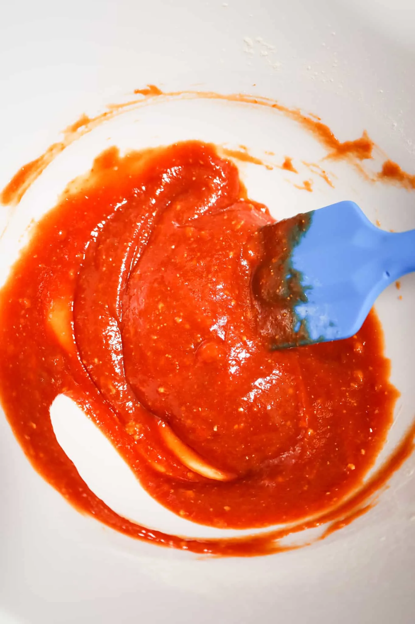 ketchup sauce mixture in a mixing bowl