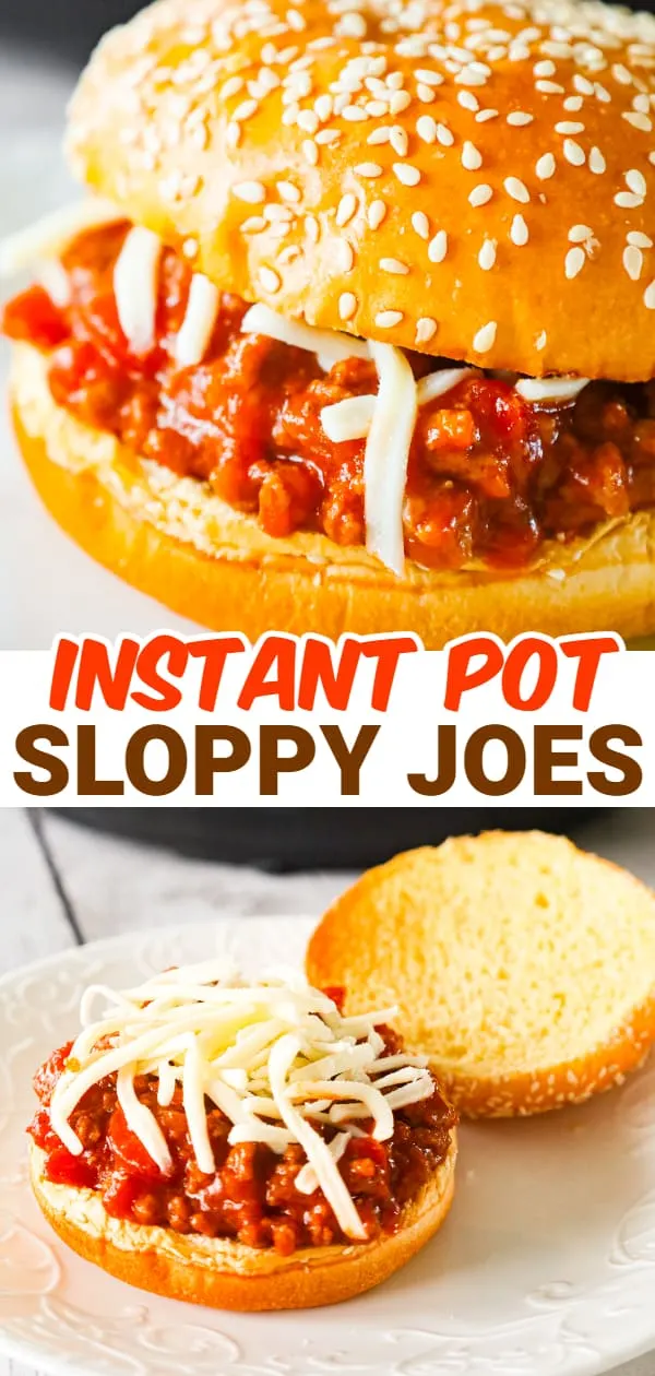 Instant Pot Sloppy Joes are an easy pressure cooker ground beef dinner recipe with a sauce made from diced tomatoes, ketchup, Worcestershire sauce and spices.