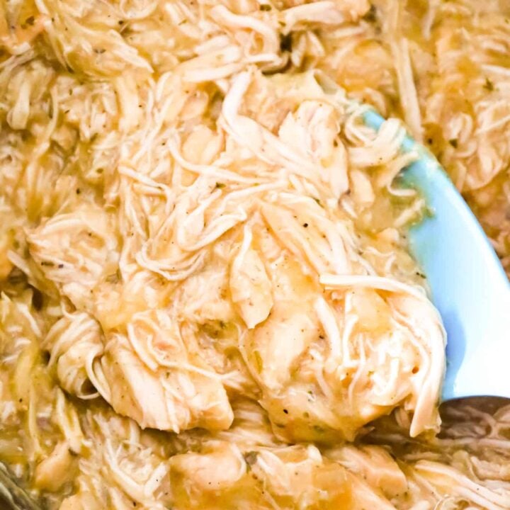 Crock Pot Chicken and Gravy is an easy slow cooker chicken recipe made with boneless, skinless chicken breasts, condensed cream of chicken soup and chicken gravy mix.