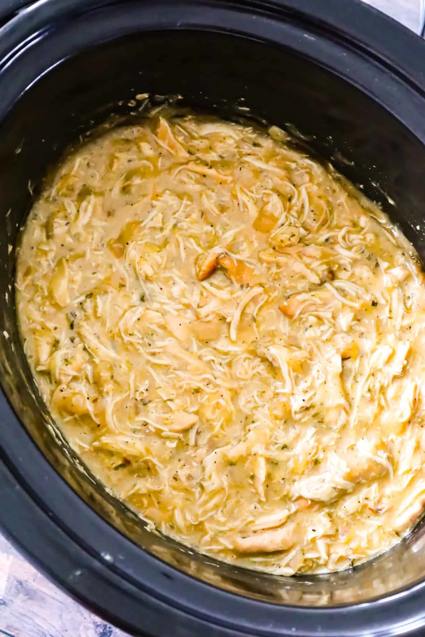 Crock Pot Chicken and Gravy is an easy slow cooker chicken recipe made with boneless, skinless chicken breasts, condensed cream of chicken soup and chicken gravy mix.