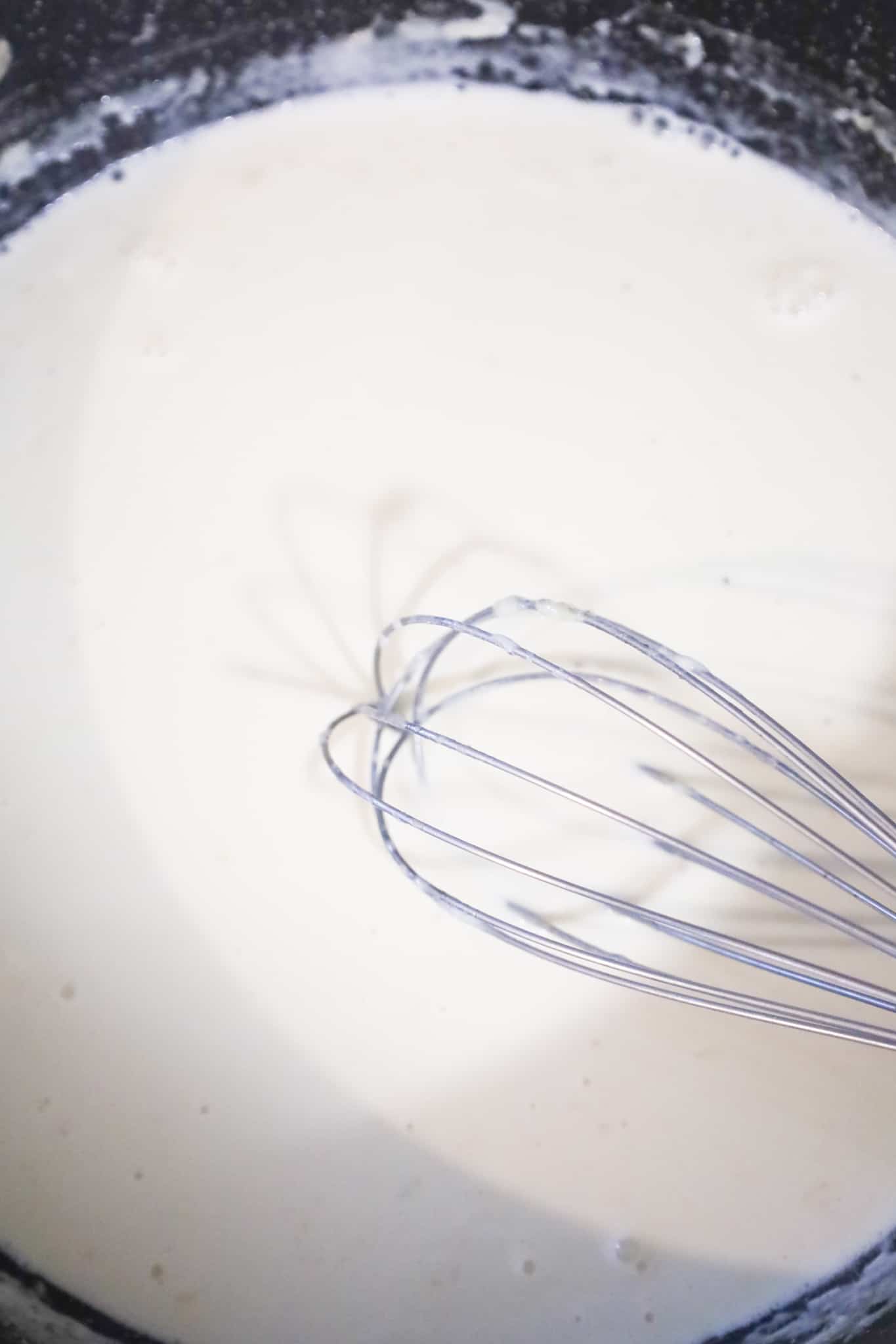 heavy cream sauce in a pan