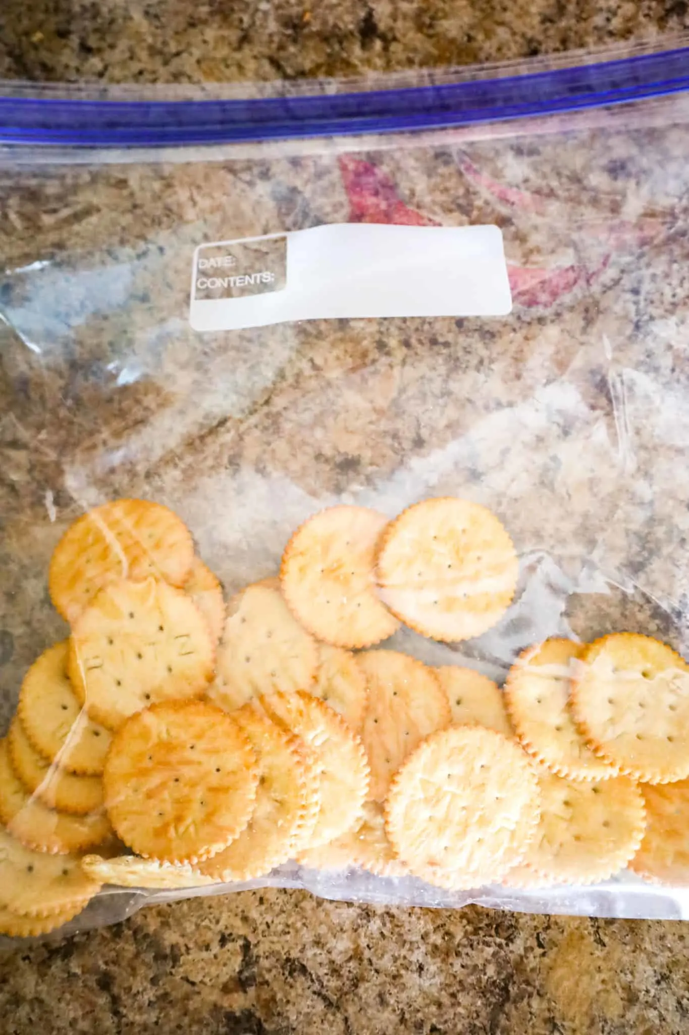 Ritz crackers in large ziploc bag