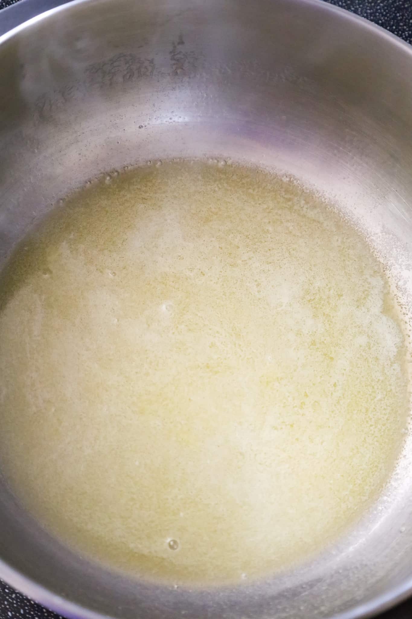 melted butter in a large pot