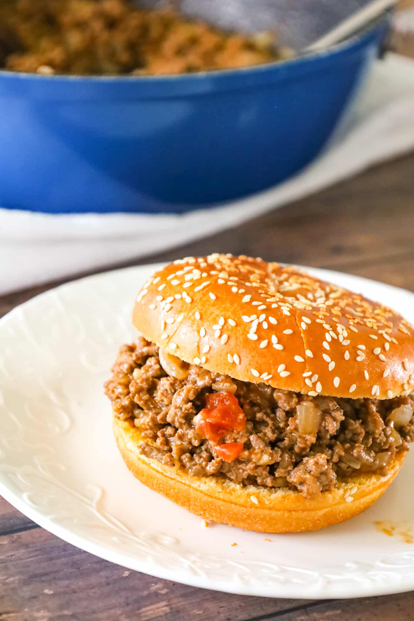 Chicken Gumbo Sloppy Joes are an easy weeknight dinner recipe using lean ground beef and Campbell's chicken gumbo soup.