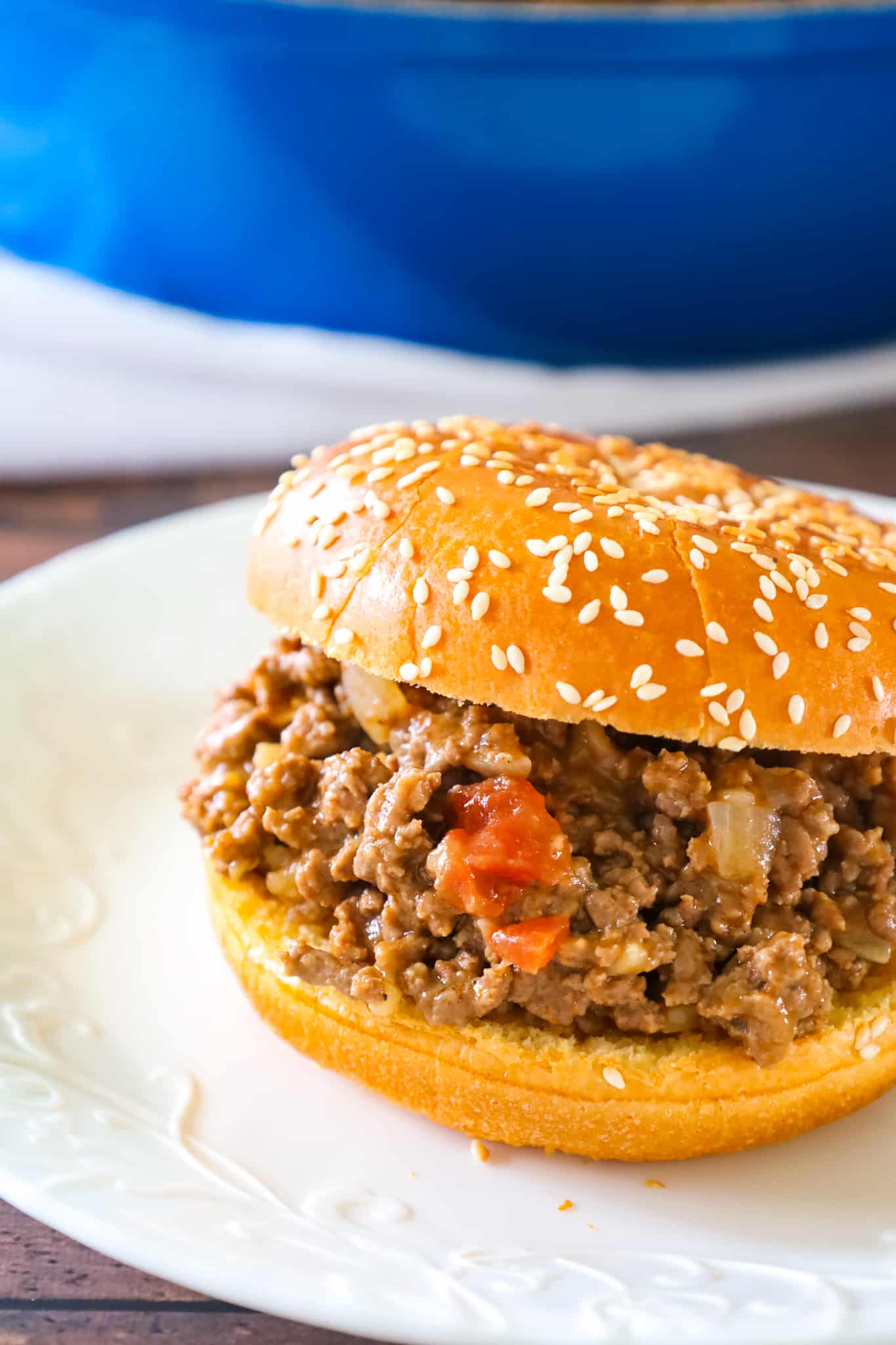 Chicken Gumbo Sloppy Joes are an easy weeknight dinner recipe using lean ground beef and Campbell's chicken gumbo soup.