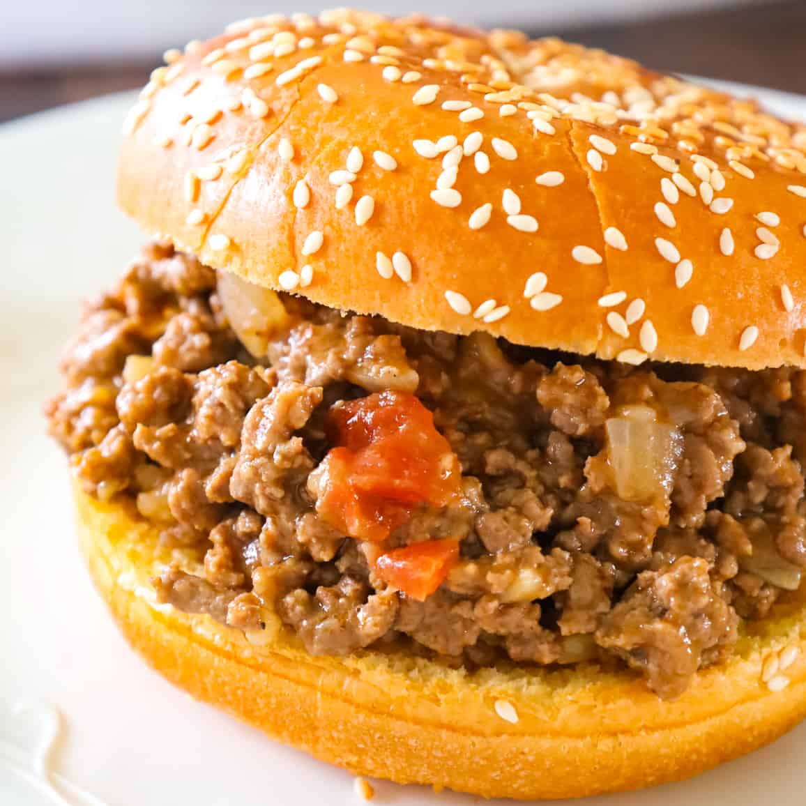 Chicken Gumbo Sloppy Joes are an easy weeknight dinner recipe using lean ground beef and Campbell's chicken gumbo soup.