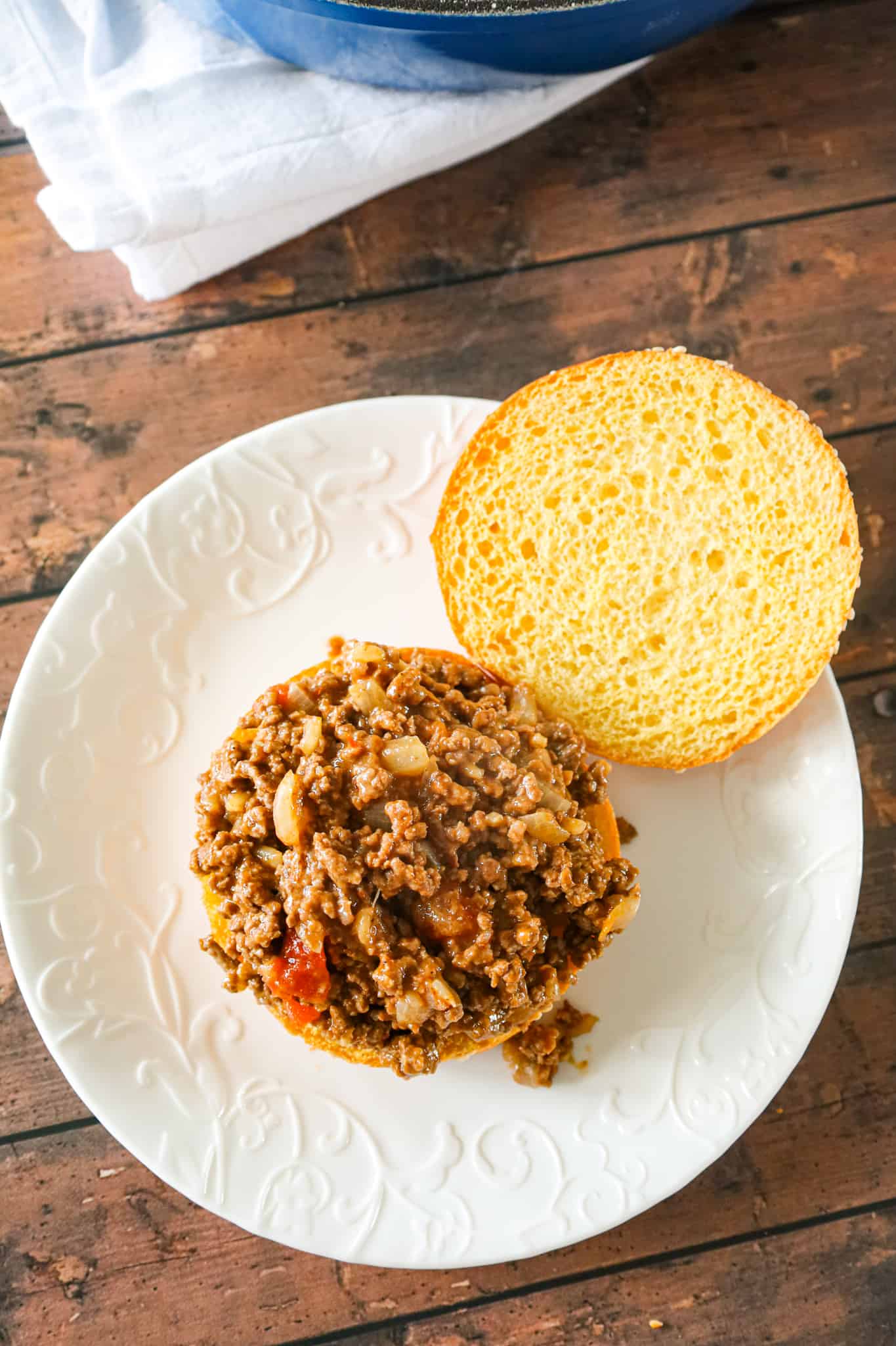 Chicken Gumbo Sloppy Joes are an easy weeknight dinner recipe using lean ground beef and Campbell's chicken gumbo soup.