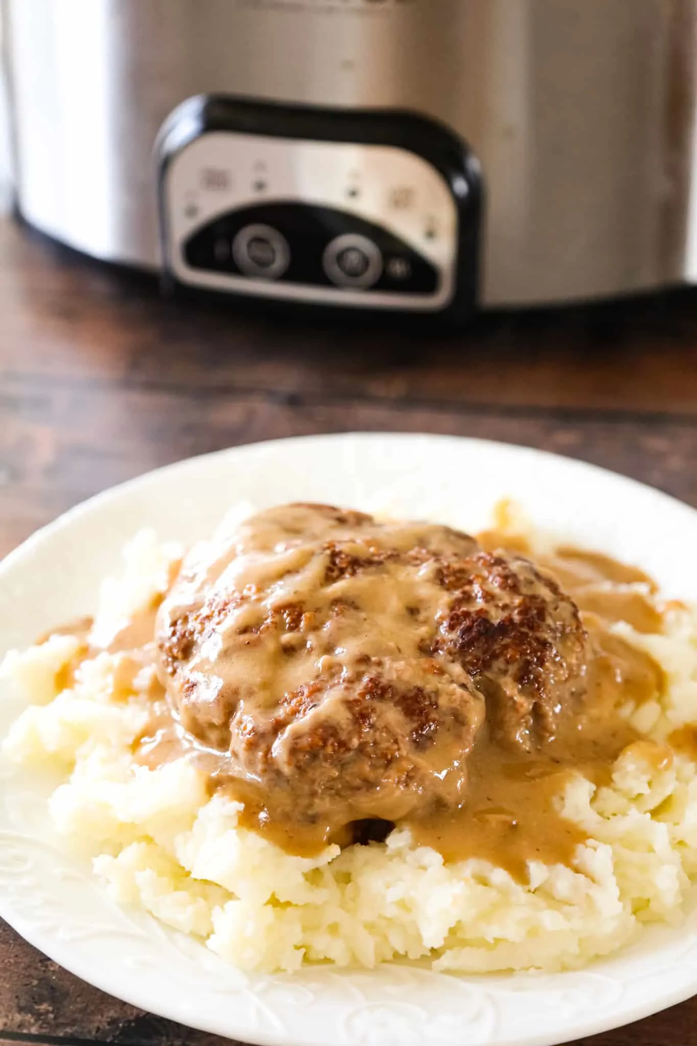 Crock Pot Salisbury Steak is an easy slow cooker ground beef dinner recipe.