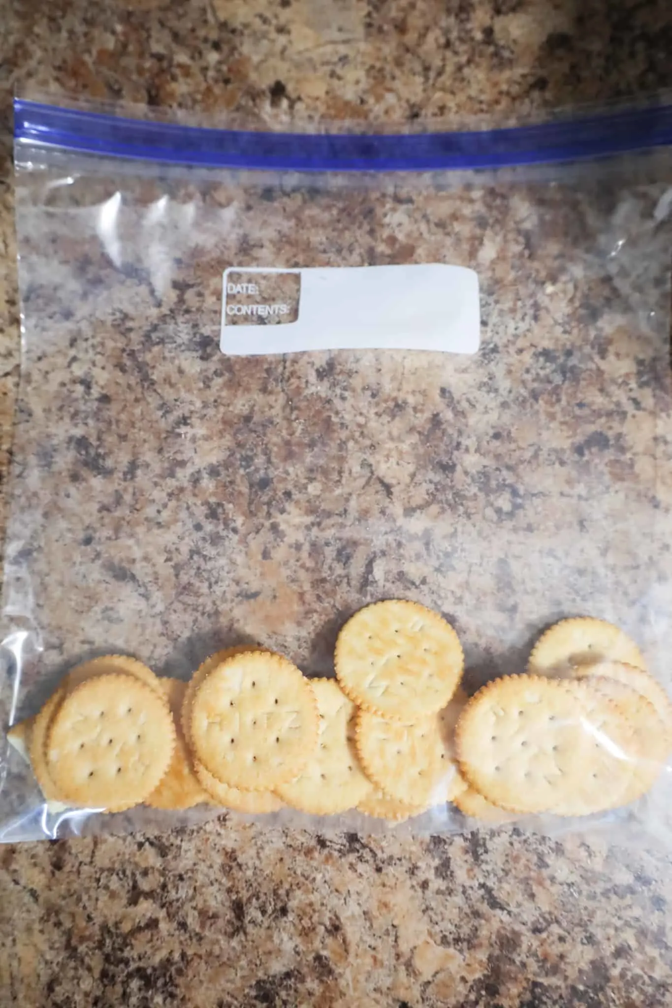 ritz crackers in a ziploc bag