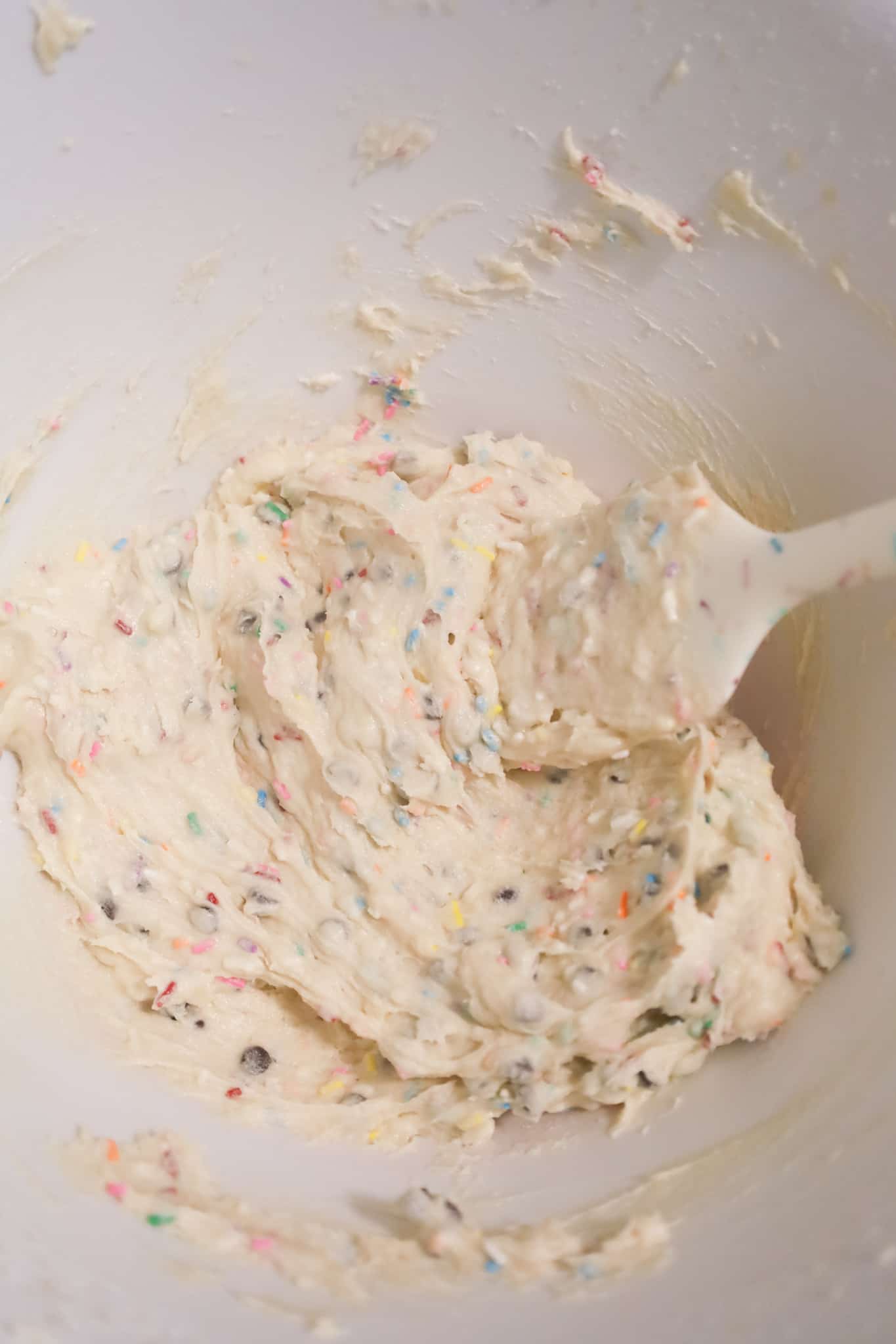 edible sugar cookie dough in a mixing bowl