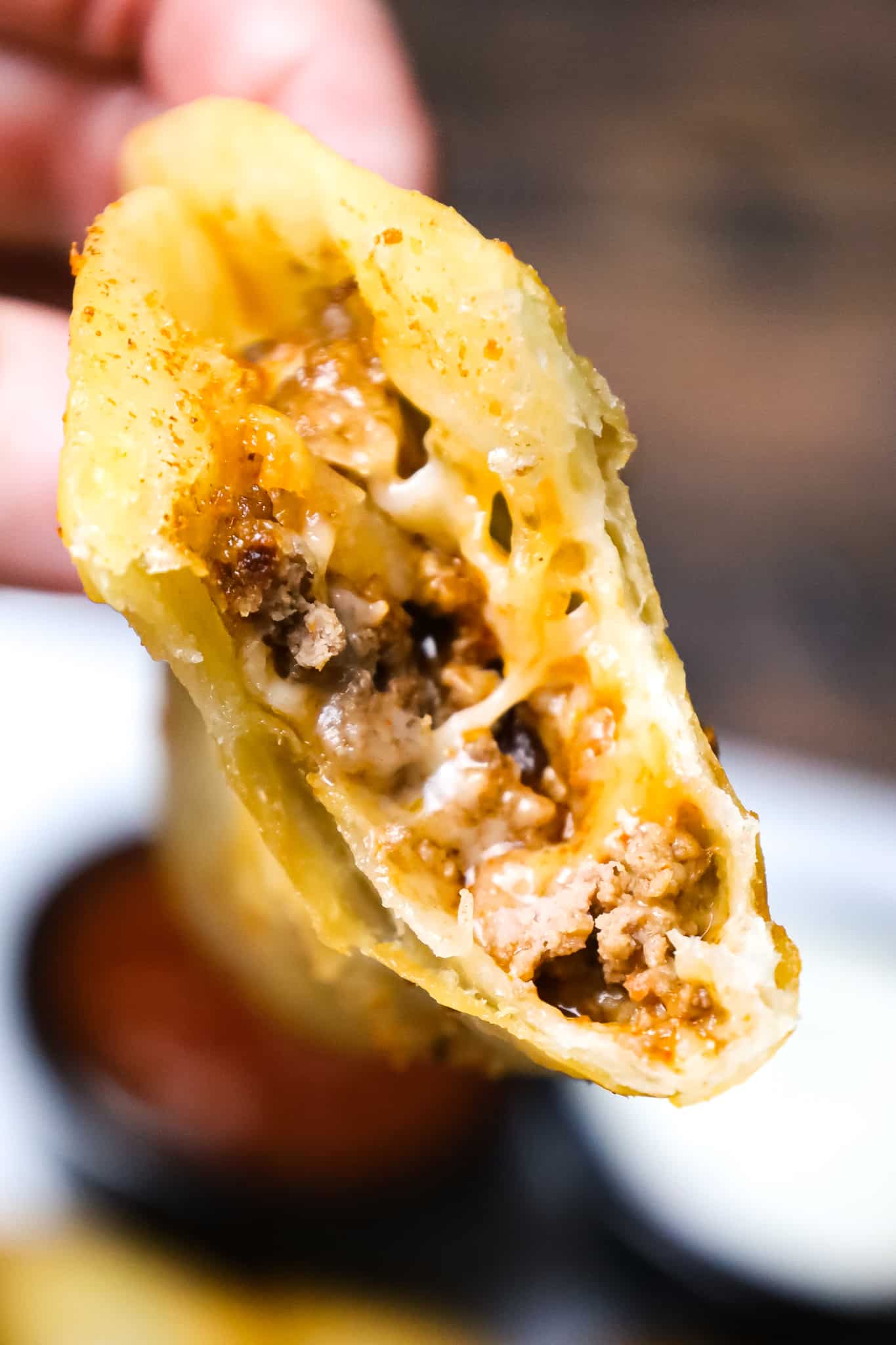 Fried Tacos are an easy ground beef dinner recipe using flour tortillas filled with taco beef and shredded cheese before frying.