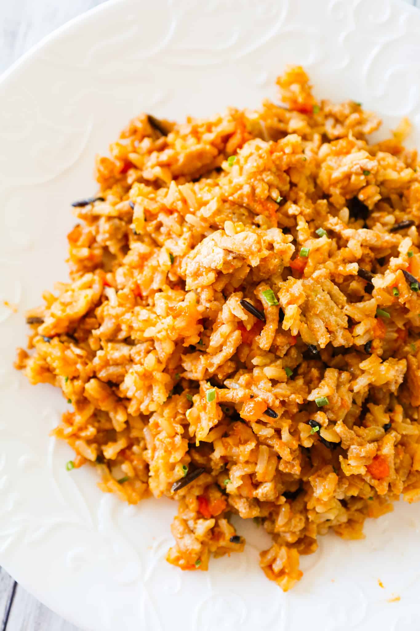 Ground Turkey and Rice is a simple and delicious one pot dinner recipe using brown and wild rice loaded with diced carrots, celery onion and ground turkey cooked in chicken broth and tossed with soy sauce.