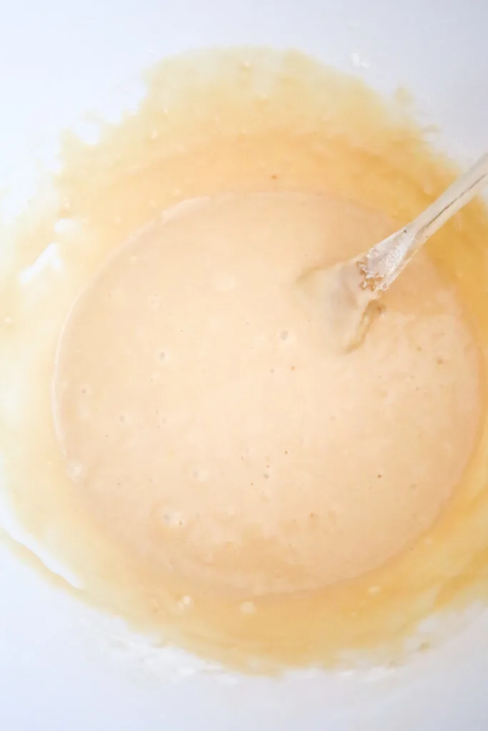 muffin batter in a mixing bowl