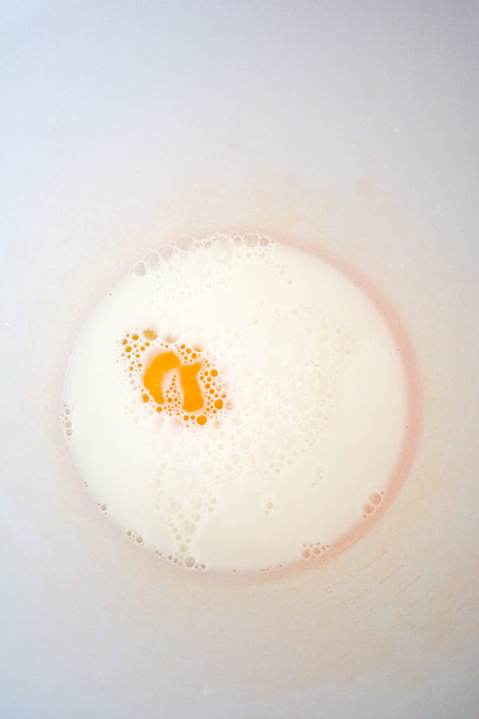 egg and milk in a mixing bowlbowl