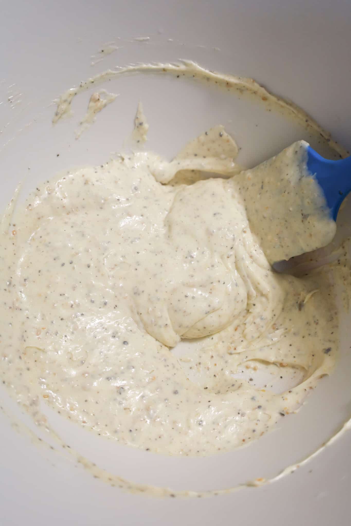 mayo and seasoning mixture in a mixing bowl