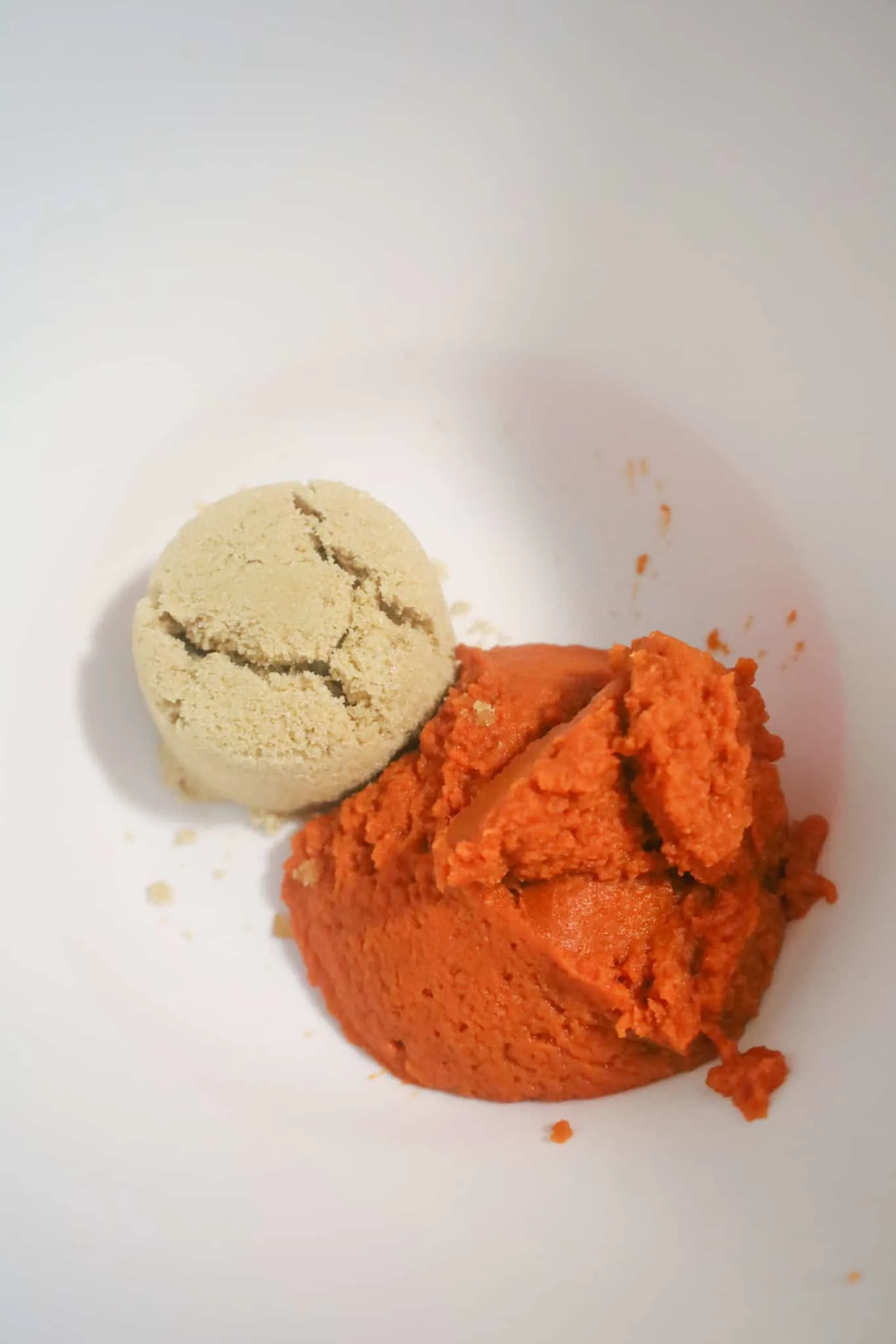 brown sugar and pumpkin puree in a mixing bowl