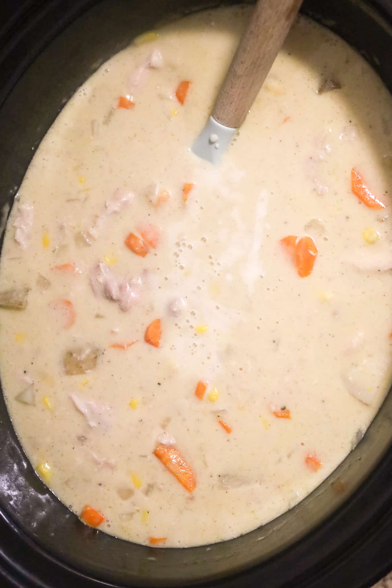cornstarch added to chicken stew in a crock pot