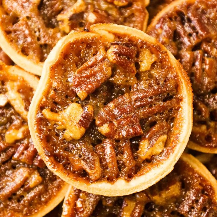 Pecan Tarts are delicious pastries with a sweet caramel and chopped pecan filling.