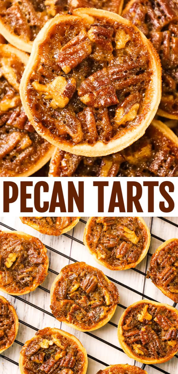 Pecan Tarts are delicious pastries with a sweet caramel and chopped pecan filling.