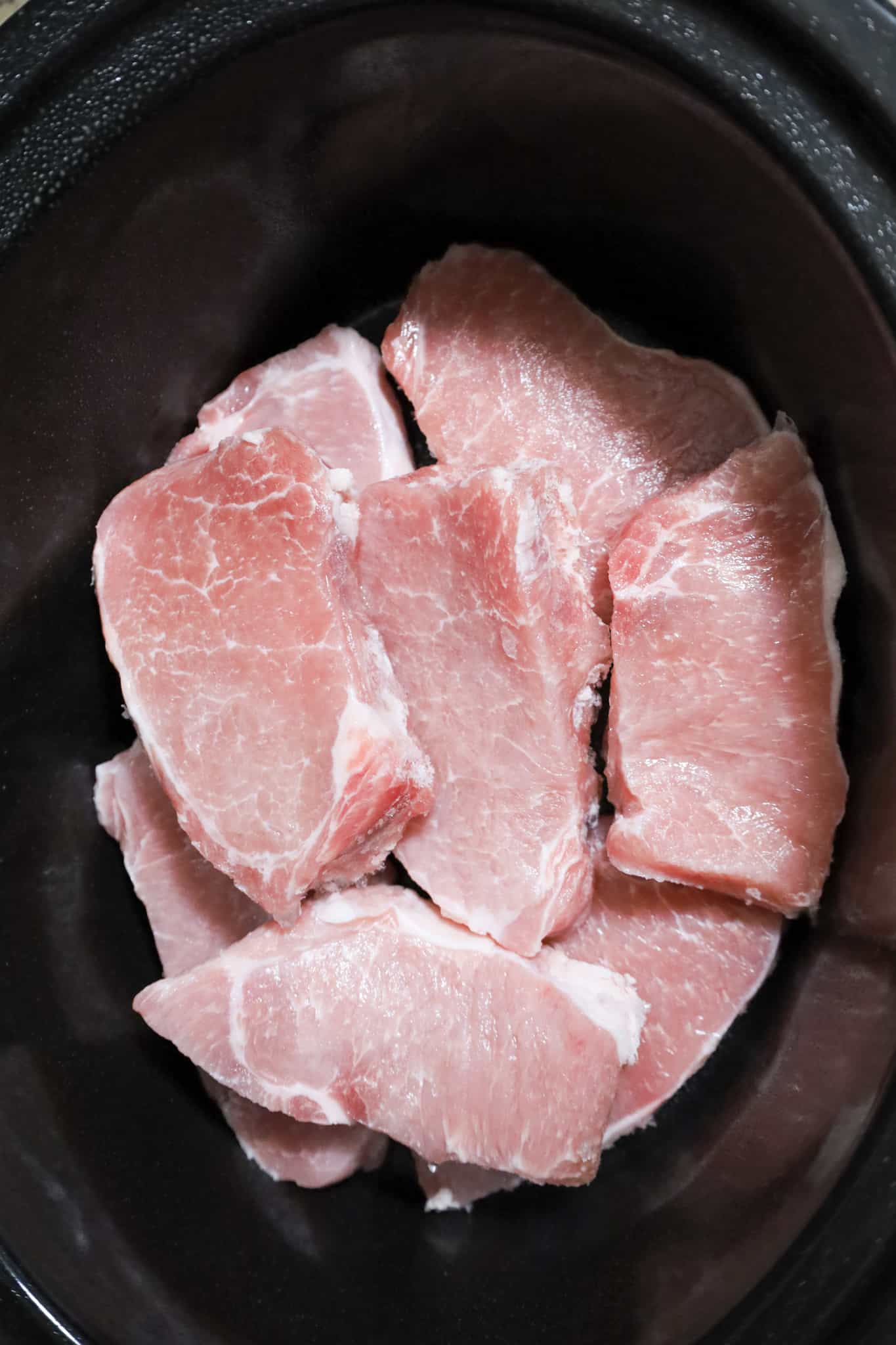 boneless pork chops in a crock pot