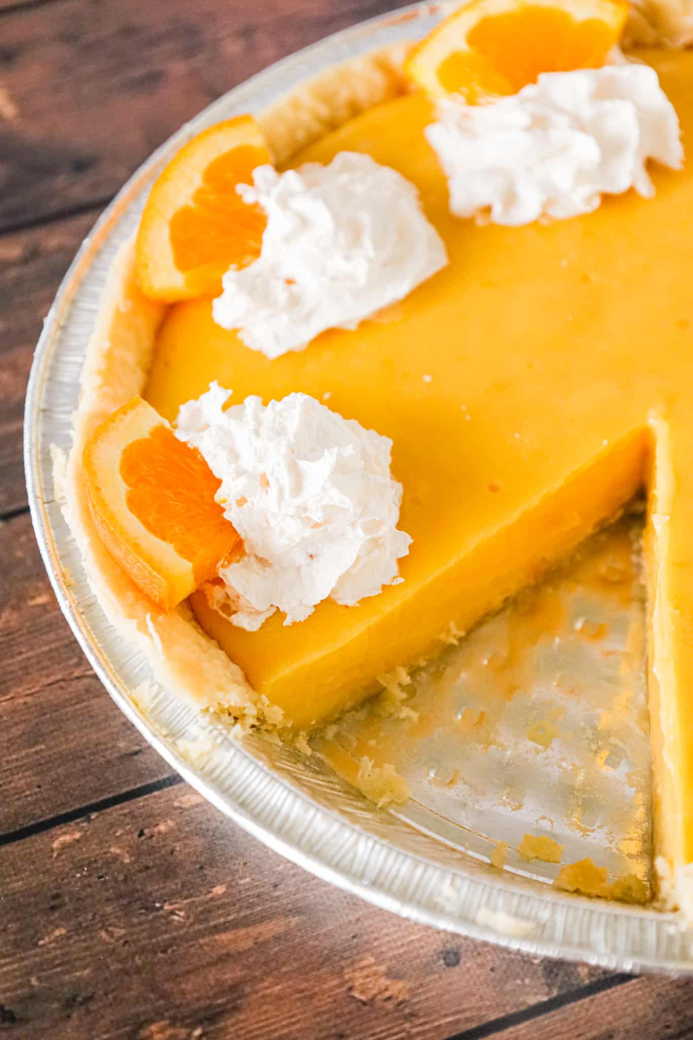 Orange Pie is a sweet and tart pie made with a store bought pie crust and a creamy homemade orange filling.
