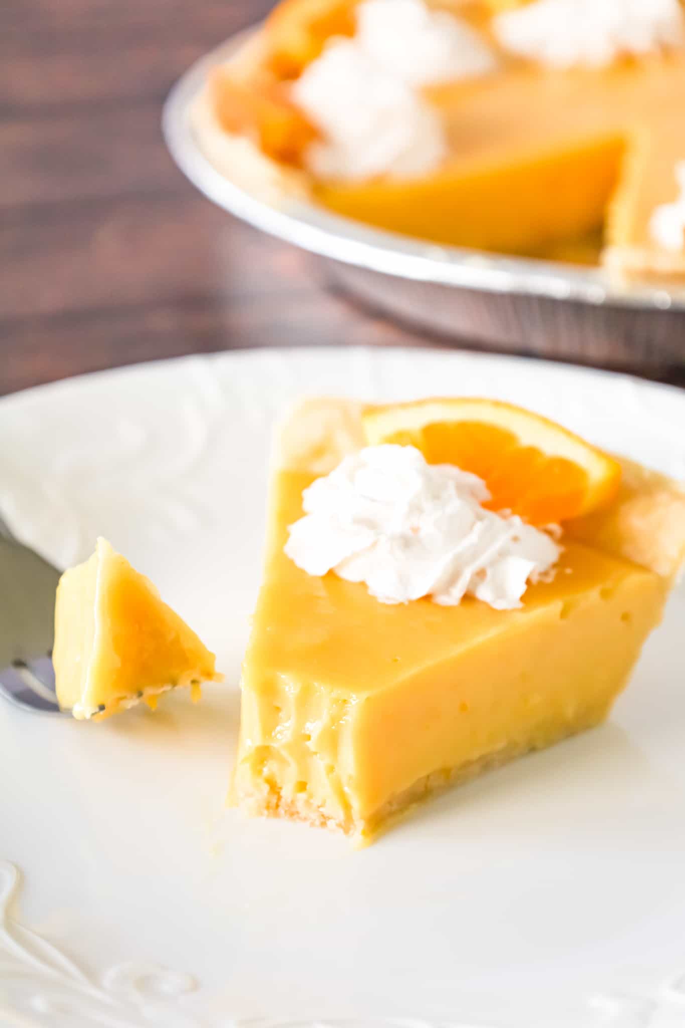 Orange Pie is a sweet and tart pie made with a store bought pie crust and a creamy homemade orange filling.